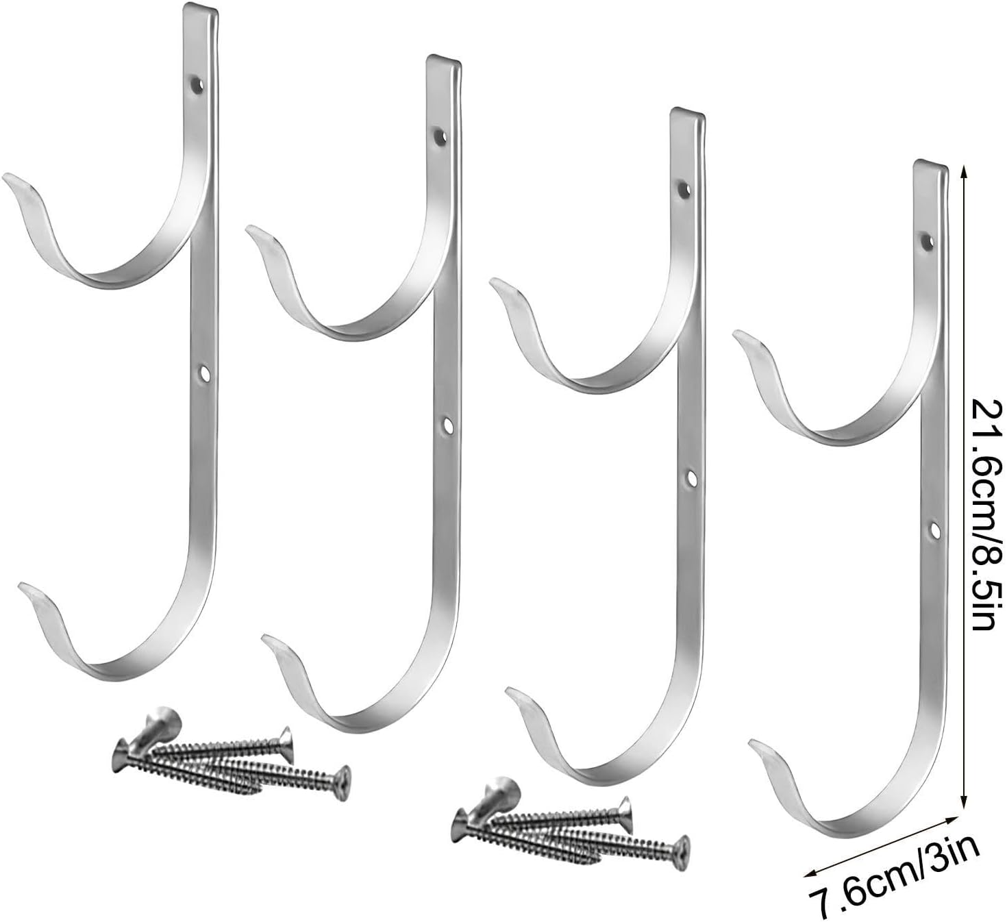  Porte-Outils De Piscine | Robuste En D'Aluminium | Support Équipement Bassin - Pour Râteaux Épuisettes Filets Brosses Outils, Accessoires Mur Rampe Perches Télescopiques Tuyaux