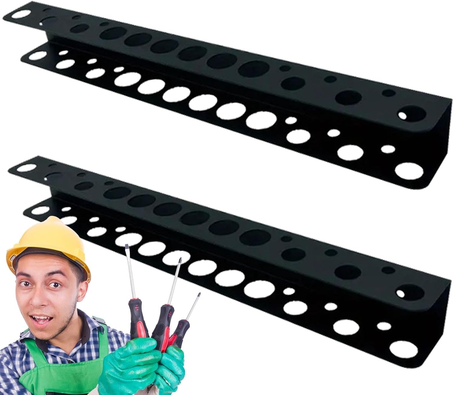 GENERIC Lot De 2 Supports Muraux Pour Tournevis, économiseur D'espace, Support De Rangement Multifonctionnel Pour Clés, Extensions, Cliquets Et Pinces
