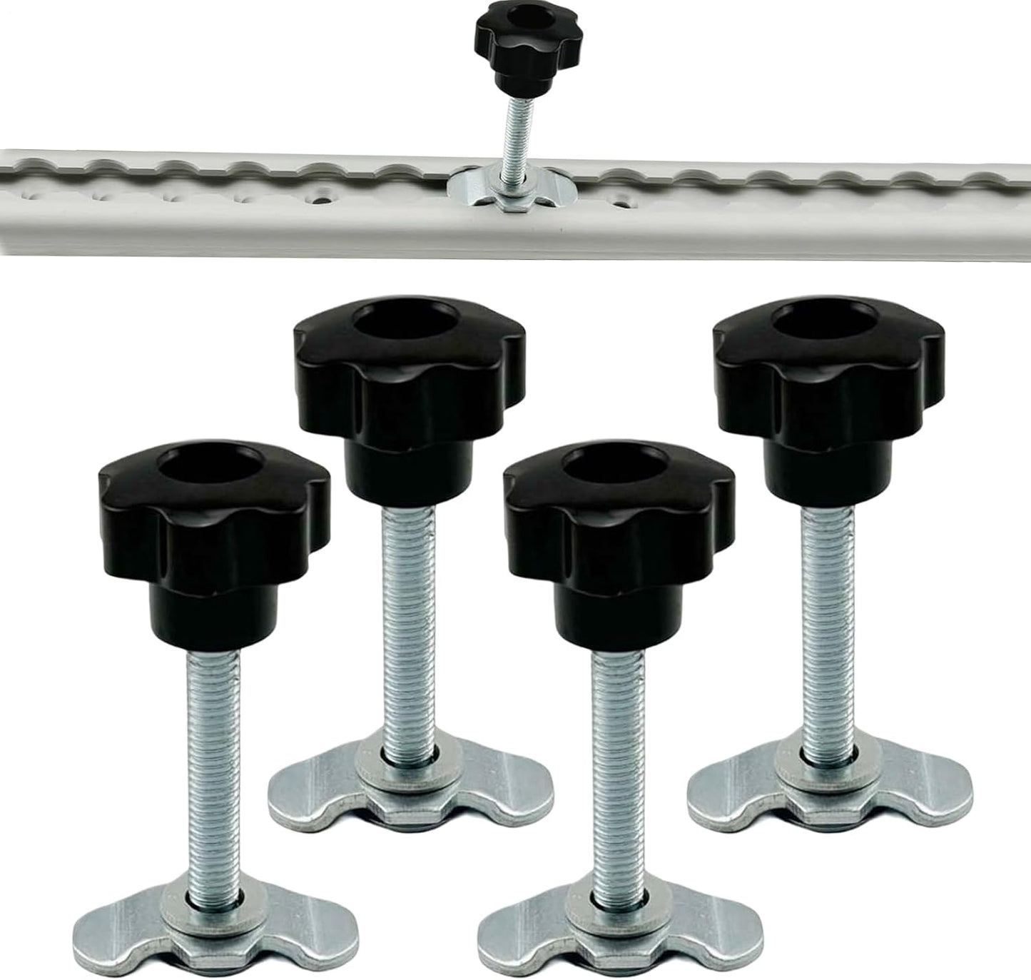  Rail De Piste L - Raccord à Filetée - Rail De Serrage Ergonomique - Matériel De Rechange - Accessoires De Rails Multi-usages Pour Camions, Voitures, Garages, Avions, Entrepôts, Remorques