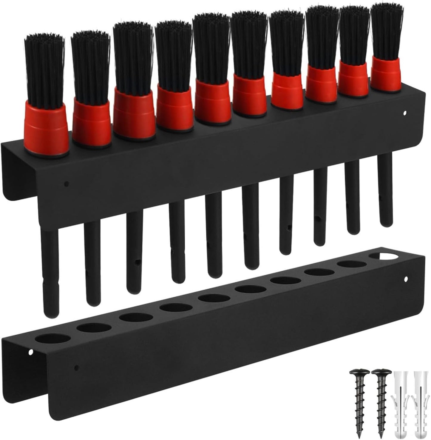  Générique Detailing Brush Holder, Wall Mount Brushes Organizer, Heavy Duty Auto Supplies Rack, Garage Storage Mounts For Car Cleaning Tools, Garages, Vehicles Shop, Workshop, Homes, 16x2x2 Inches
