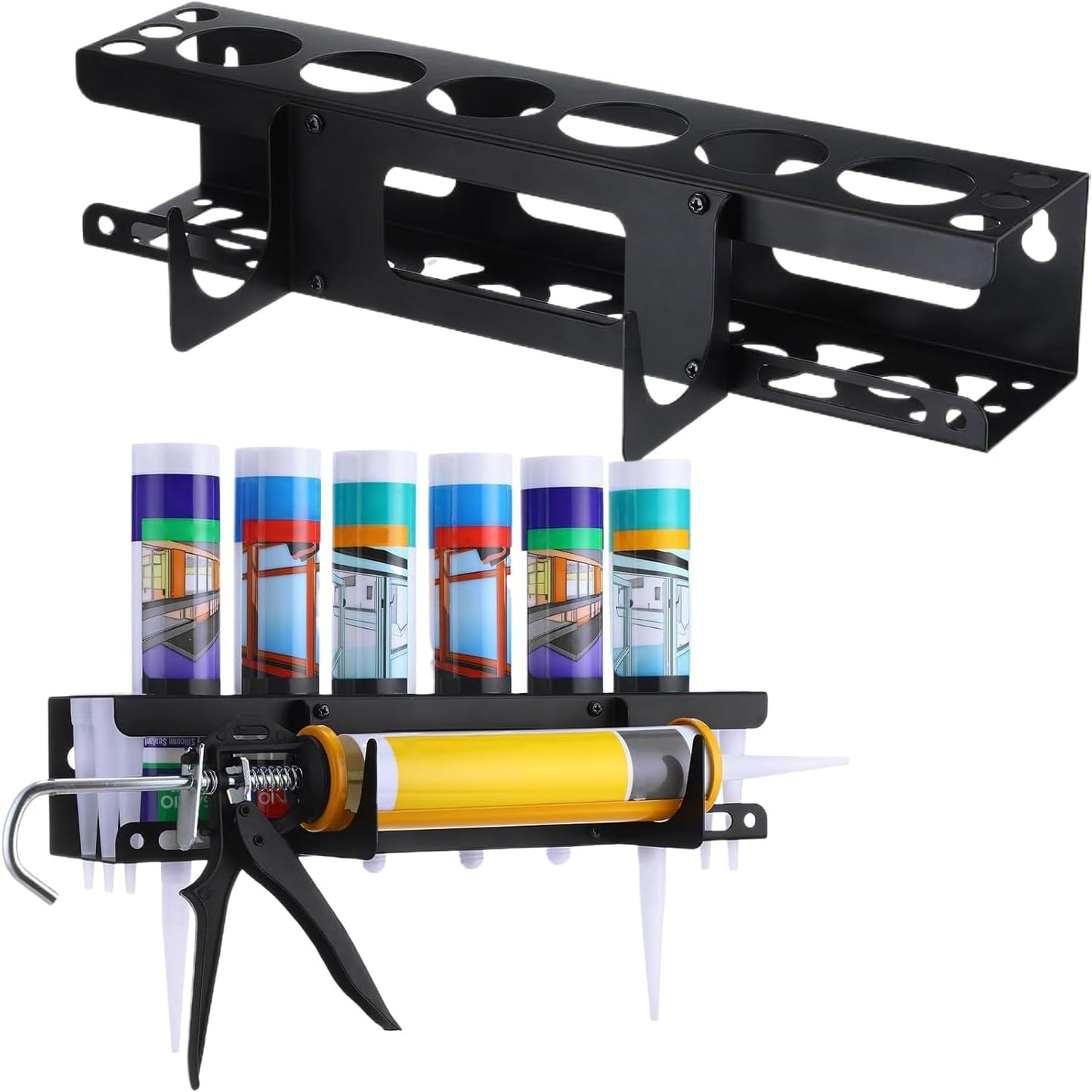 GENERIC Organiseur Mural Adhésif - Support De Tube - Maintien Sûr - Utilisation Polyvalente - Compatible Avec Les Installations - Tenue Sûre - Construction Durable - Résistant à La Rouille - Rangement