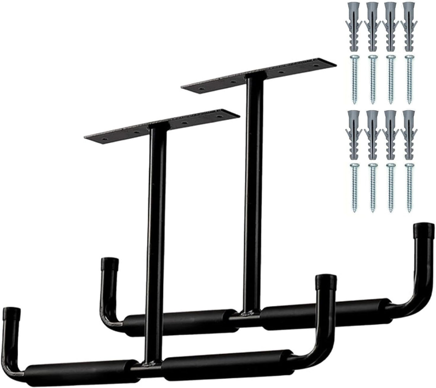  Rack De Rangement Pour Plafond De Garage - 2 Pièces Supports Organisateurs En T | Stockage Au Plafond Du Garage,Pour Échelle, Bois, Équipements Sportifs, Pelles, Cannes À Pêche, Skis, Cave,