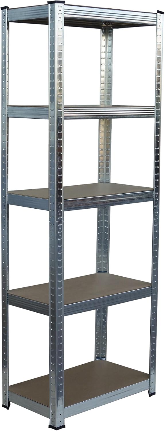  Relaxdays Étagère En Acier 5 Niveaux, Jusqu’à 875 Kg, 180 X 60 X 30 Cm, Argent, Cave & Garage