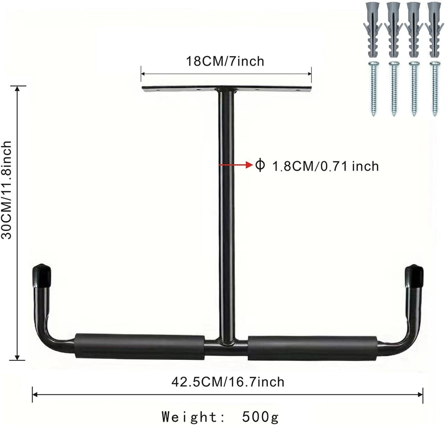  Générique Rack De Rangement Suspendu Pour Garage,2 Pièces Supports Organisateurs En T | Stockage Au Plafond Du Garage,Pour Vélo, Échelle, Bois, Pelles, Perches, Cannes À Pêche, Skis, Sous-Sol,