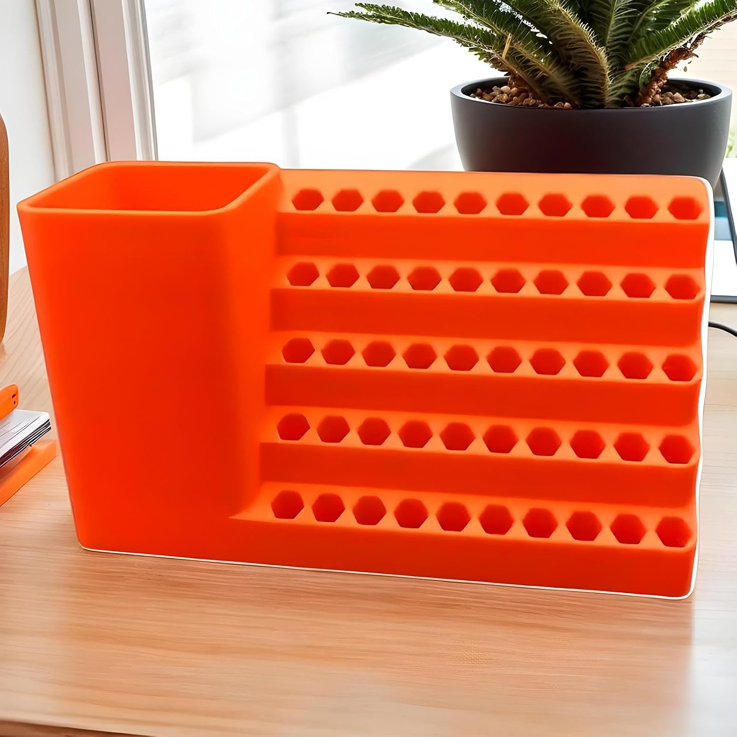 GENERIC Ensemble D'embouts Hexagonaux - Organiseur D'embouts Hexagonaux Robuste, Solution De Rangement Antidérapante, Design Compact, Porte-outils, Récipient à Vis, Accessoire De Maison Pour Abri De Jardin