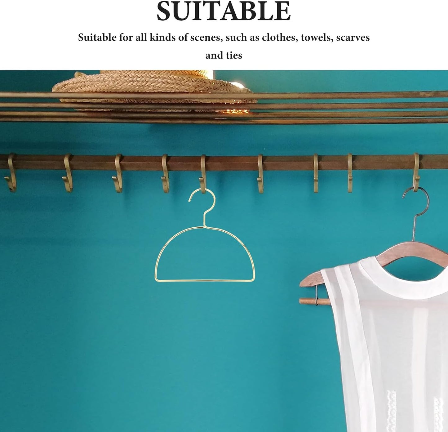  OUNONA 10pièces Cintres Métal Pour Foulards Cintres Incurvés Antidérapants Métalliques Pour Vestes Et Costumes