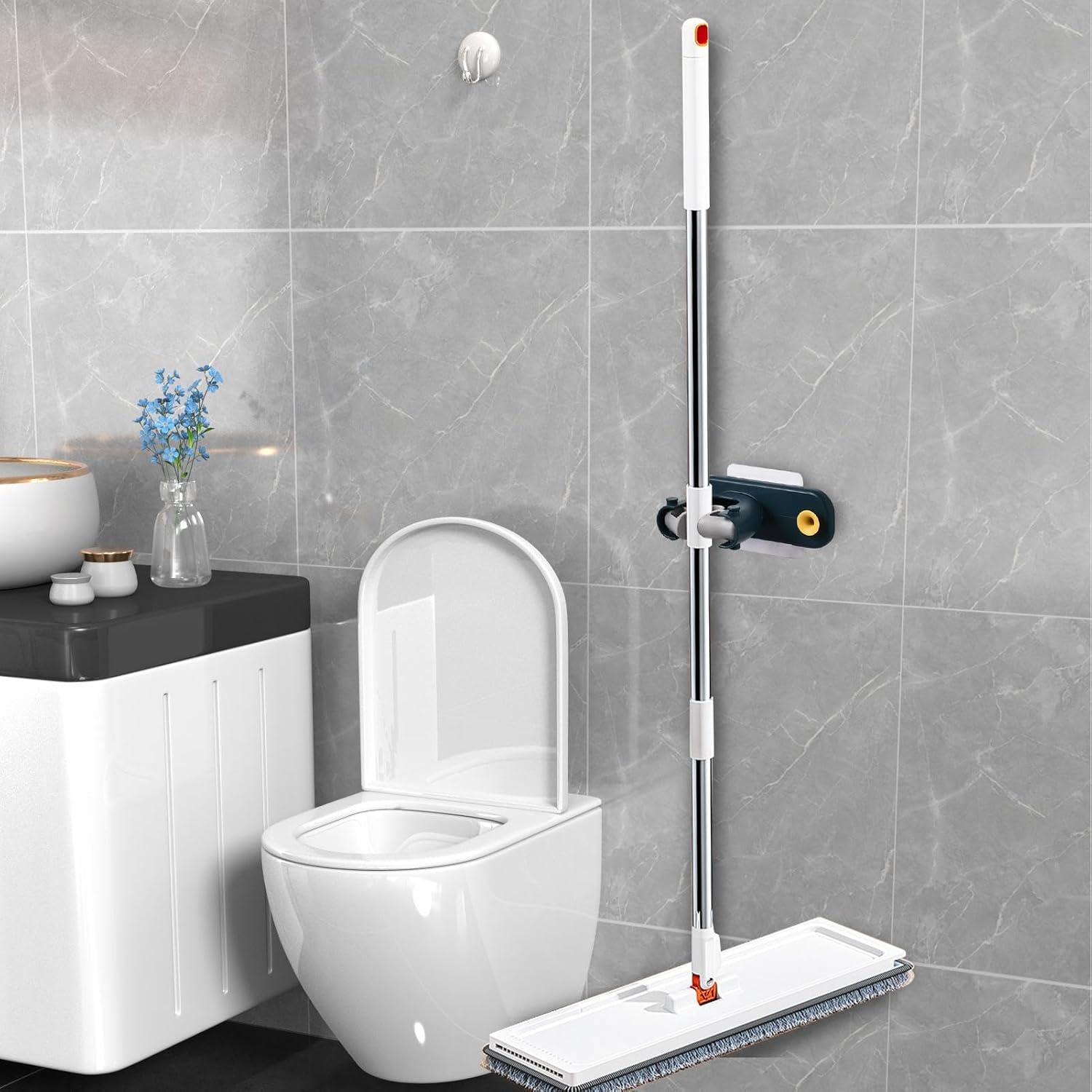 Genérico Generico Mop Organizer Wall Mount, Laundry Broom Hanger, Adhesive Broom Holder, Adhesive Broom Hanger For Easy Installation And Organization In Kitchens, Garages, And Gardens 11,2 X 4,3 Cm/4,41 X 1,69
