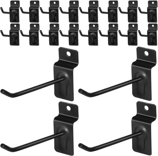  VALICLUD Lot De 20 Crochets De Garage Robustes 10 Cm En Fer Massif Noir Compatibles Panneaux à Lattes, Crochets Suspendre Solide Pour Rangement Atelier, Garage Et Organisation Maison