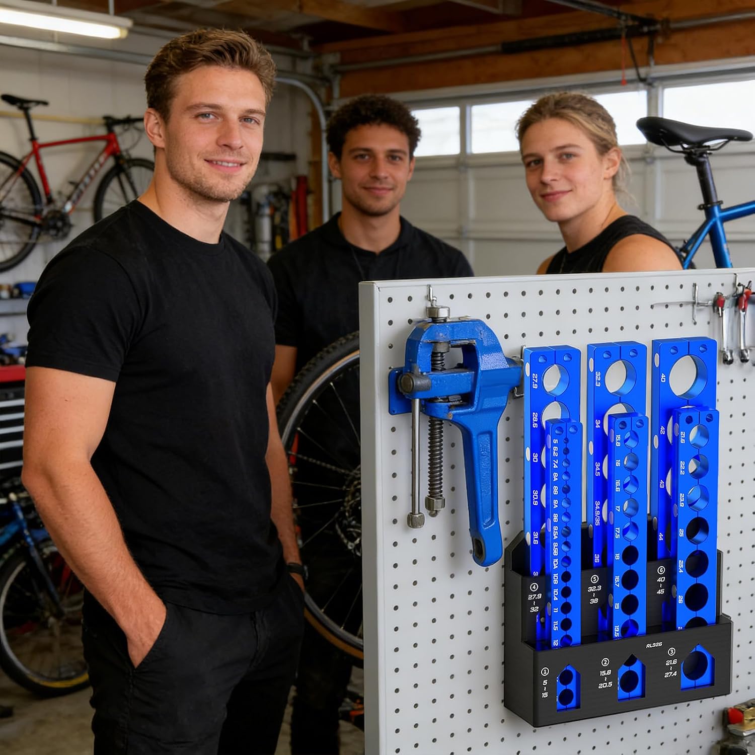  Générique Râtelier De Rangement Pour Outils - Porte-objets Mural à 6 Compartiments - Range-outils à Fixation Par Serrage | Pour Garage, Atelier, Remise, Établi, Panneau Perforé