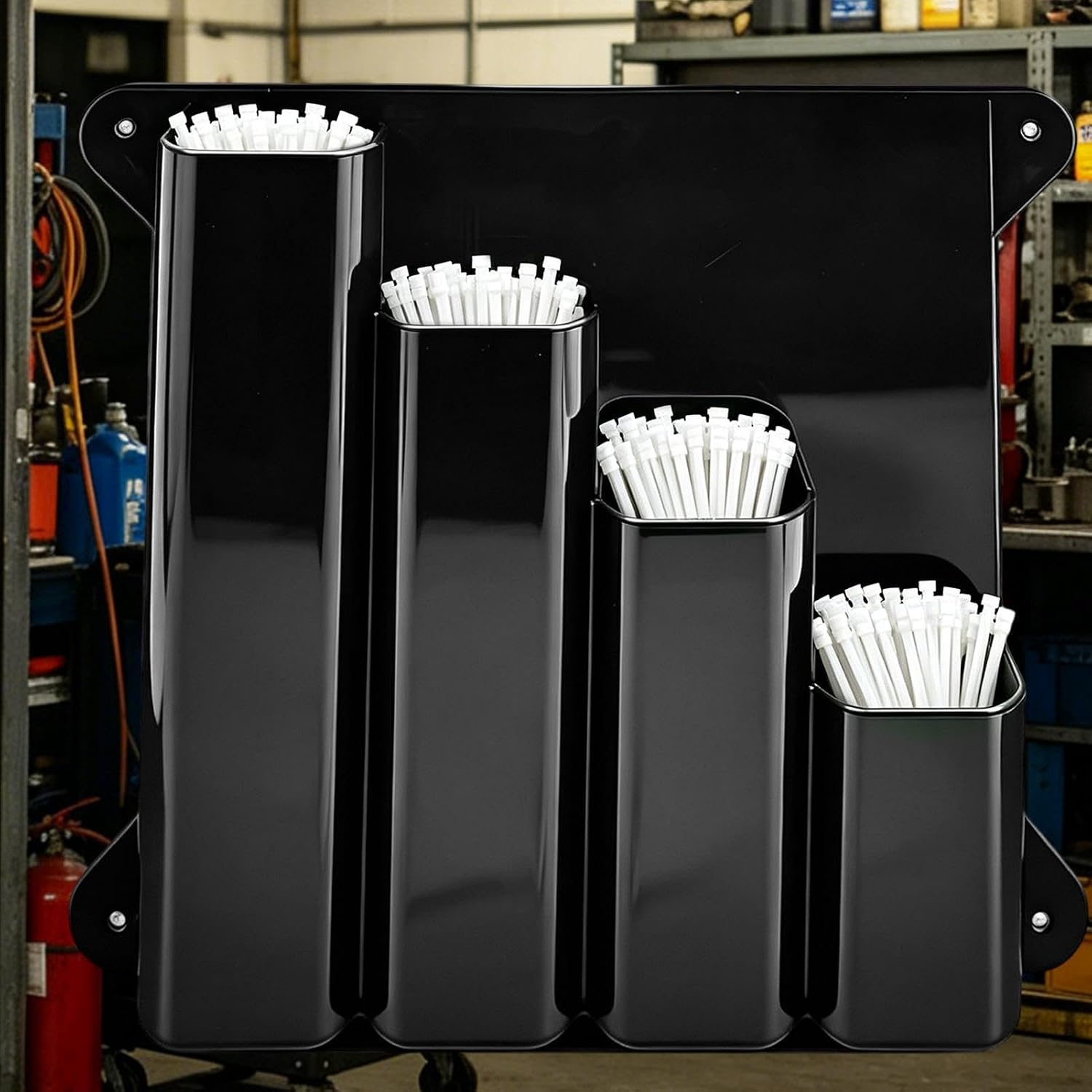 GENERIC Organiseur De Cravates à Fermeture éclair – 4 Poches Universelles à Fixation Murale | Organiseur à Fermeture éclair, Pour Remorque De Course Fermée, Garage, Magasin, Abri De Jardin, Buanderie