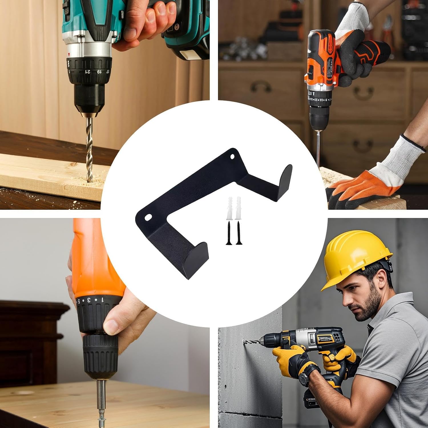  Générique Porte-Perceuse Mural | Organisateur Outils Sans Fil Pour Mur,Étagère Utilitaire Robuste Pour Garage, Maison, Atelier, Remise, Camion De Service, Garage De Réparation Auto