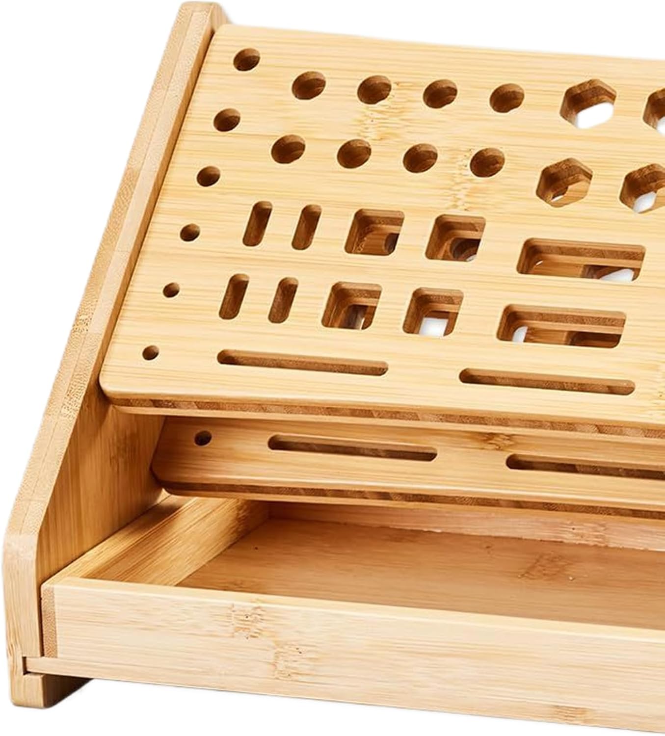  Générique Organisateur De Pinces,Support De Rangement En Bois à 53 Trous Avec Plateau,Organisateur D'Établi | Pour Bricolage Réparation Établi Bureau Panneau Perforé Garage Intérieur Extérieur