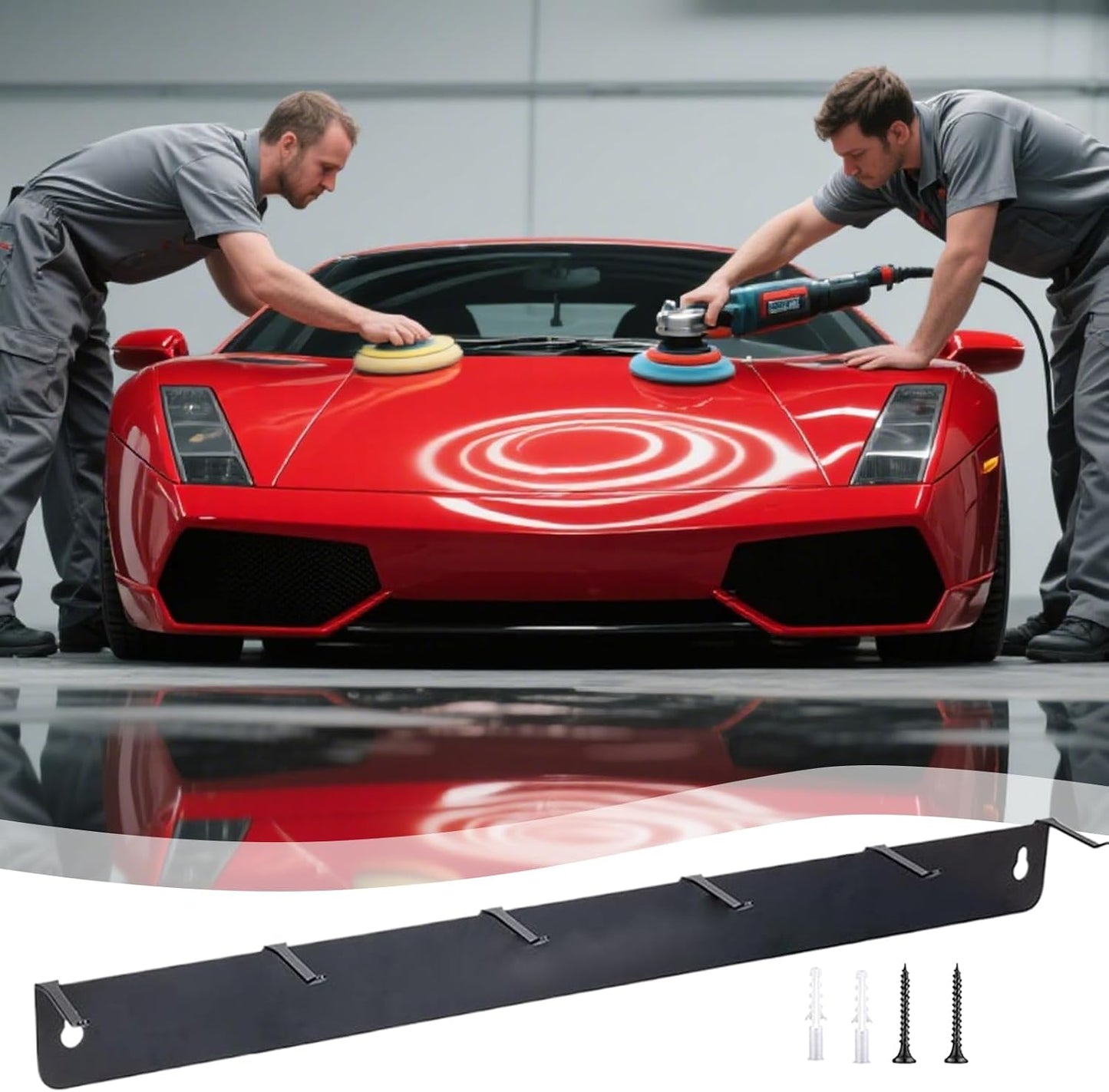  Générique Support D'Outils De Détail | Crochet Pour Brosses De Détail Auto En Acier Inoxydable,Rack Compact Pour Outils Garage Atelier Maison Auto Nettoyage Roues Boîte à Outils Détaillants