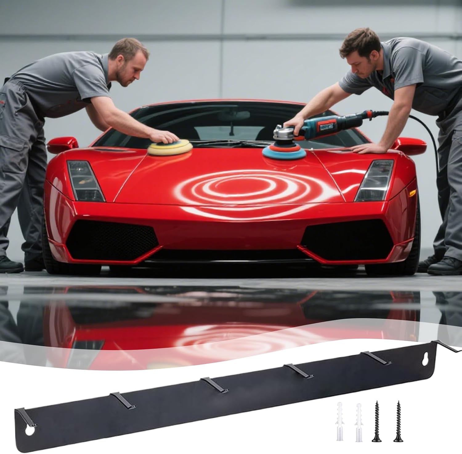  Générique Support D'Outils De Détail | Crochet Pour Brosses De Détail Auto En Acier Inoxydable,Rack Compact Pour Outils Garage Atelier Maison Auto Nettoyage Roues Boîte à Outils Détaillants