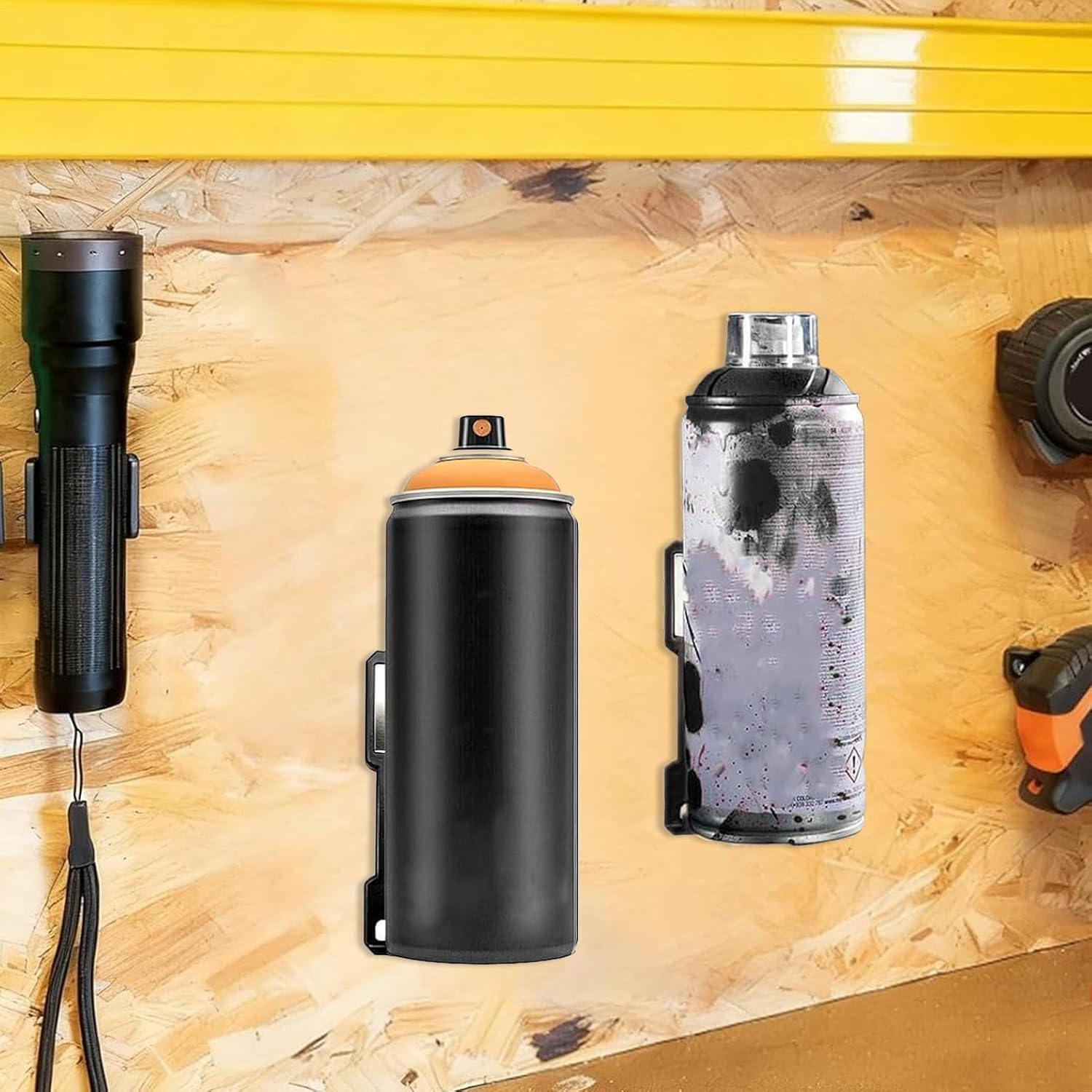  Generisch Organiseur Pour Bombes Aérosols - Étagère Murale Magnétique Pour Montage Mural Et Rangement - Support Mural Pour Bouteilles Pulvérisateurs Et Bouteilles - Pour La Maison, Le Garage