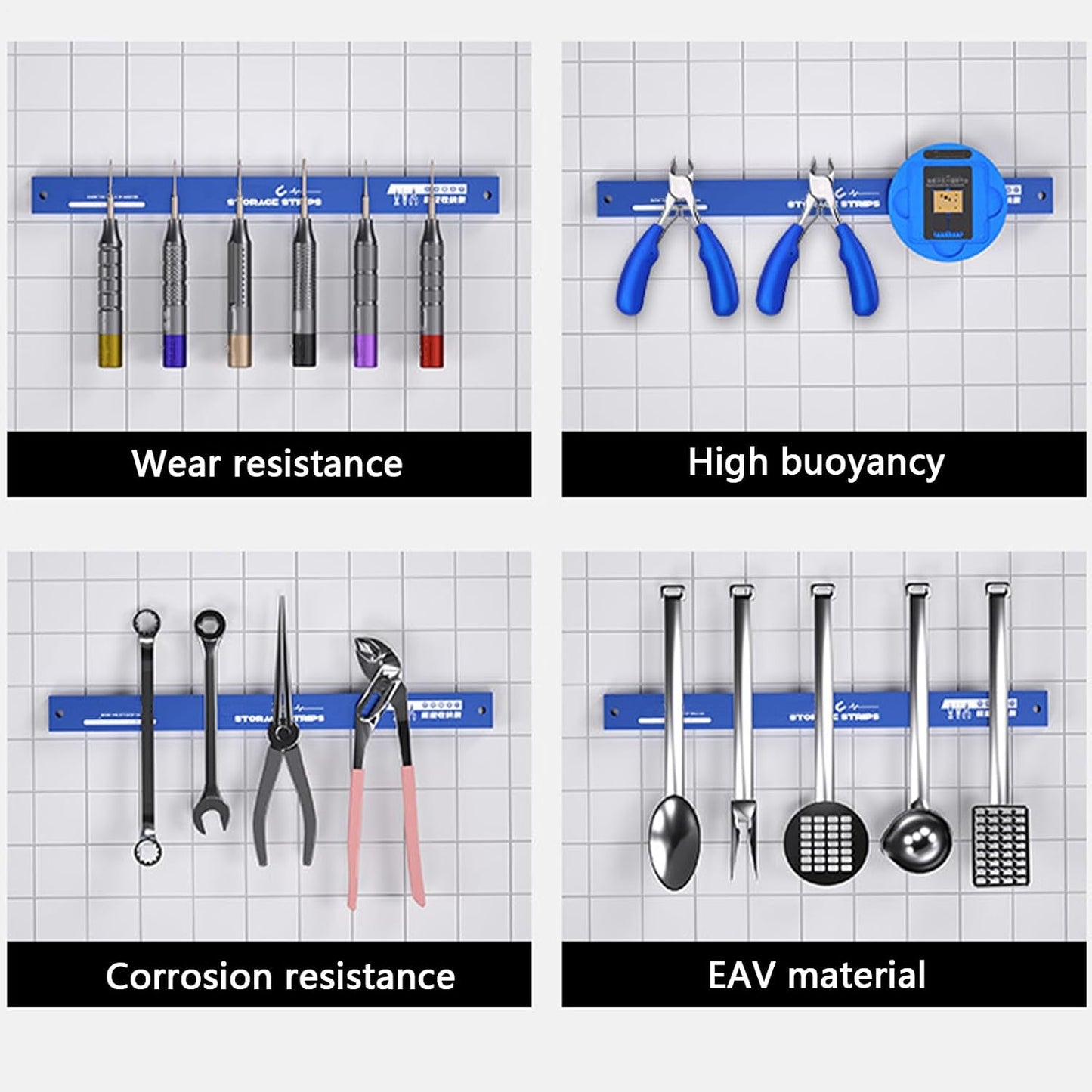  Magnetic Tool Holder, Heavy Duty Wall Organizer, Stainless Steel Strip Rack, Strong Grip Mount, 1PC, For Garage, Workbench, Shed, Kitchen, Apartment, Shop Use More