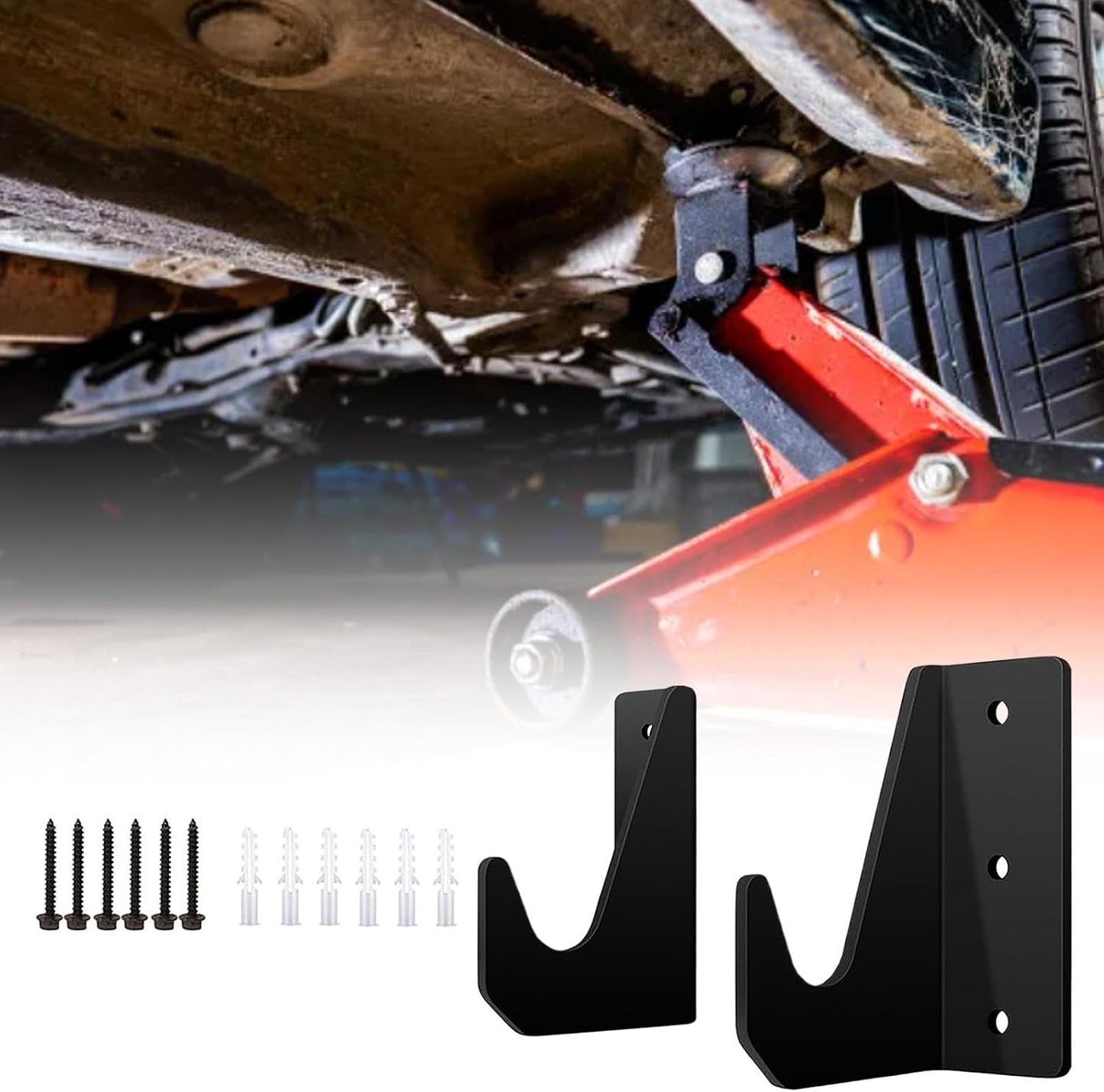 GENERIC Support Mural Pour Cric – Supports De Porte-outils De Garage En Acier, Support De Cric Hydraulique De Voiture, Organisateur De Rangement Peu Encombrant, Système De Fixation Murale Pour Ateliers