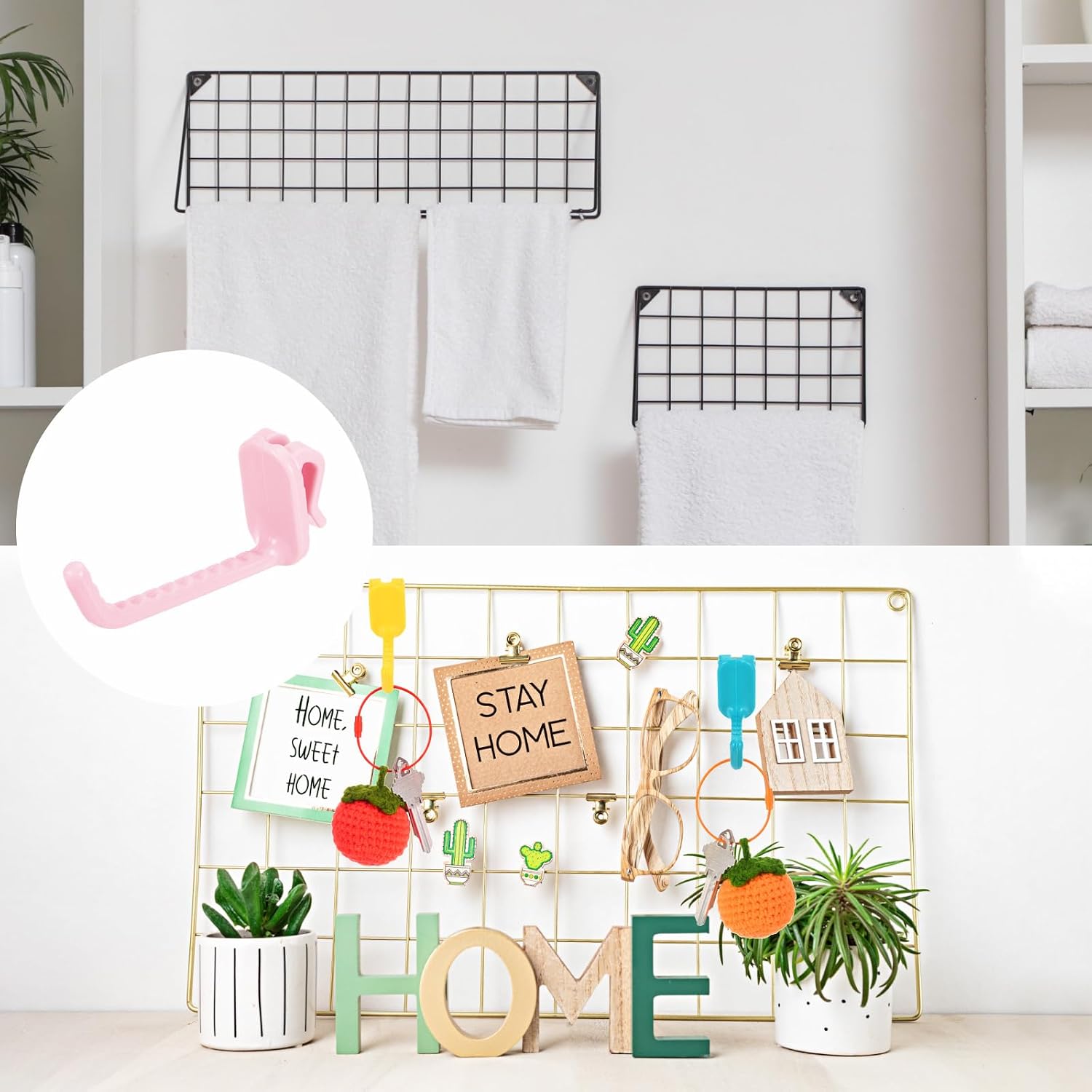  Sourcing Map Lot De 10 Crochets Muraux En Plastique Pour Panneau Mural De 7,6 Cm, Crochets D'étagère Pour Garage, Magasin, Entrepôt, Magasin, Maison, à Suspendre, Rose