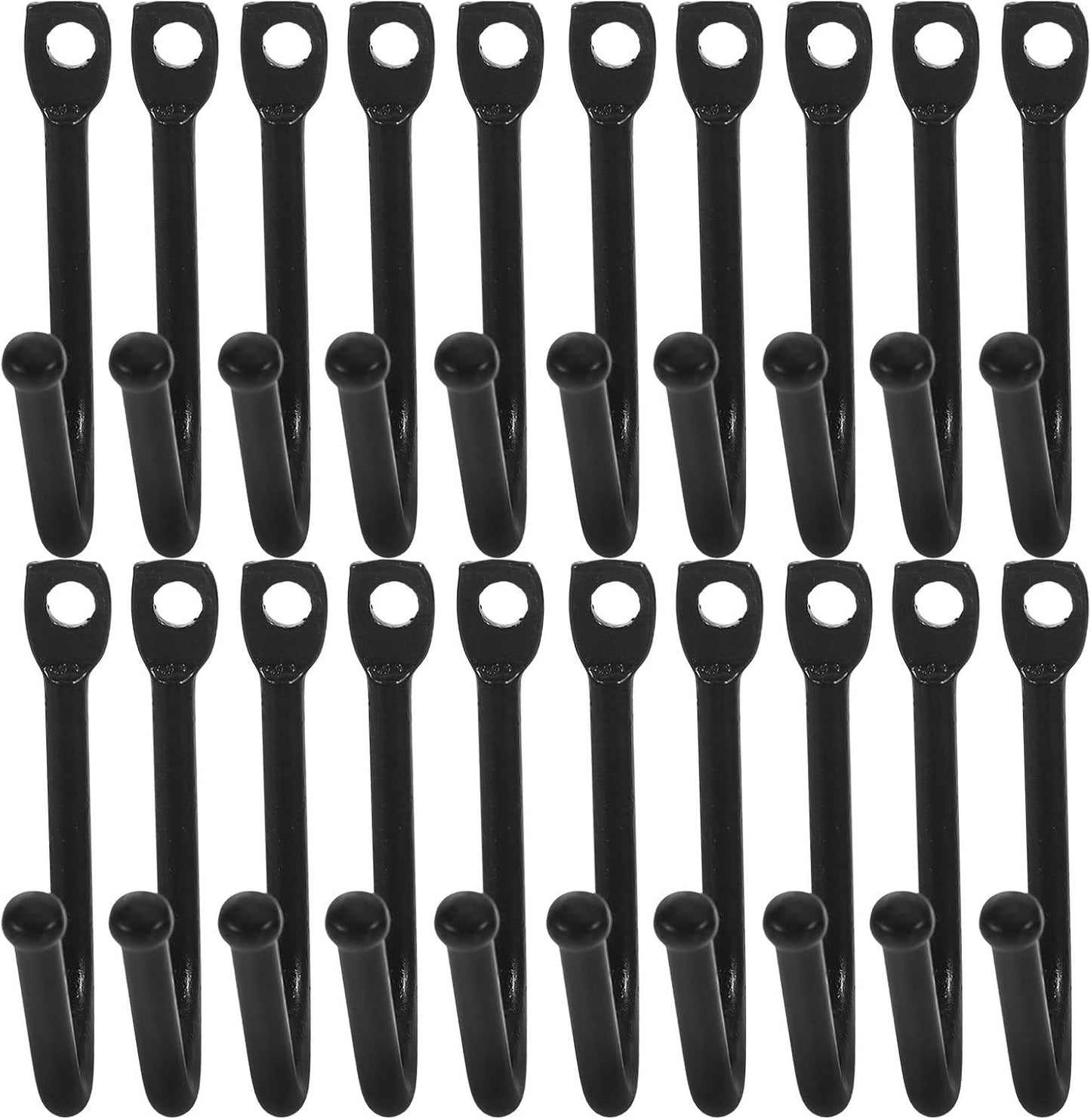  VALICLUD Crochets Muraux En Fer Noir 20pcs Pour Suspendre Charges Lourdes, Installation Facile, Pour Rangement D'outils De Jardin Et Garage