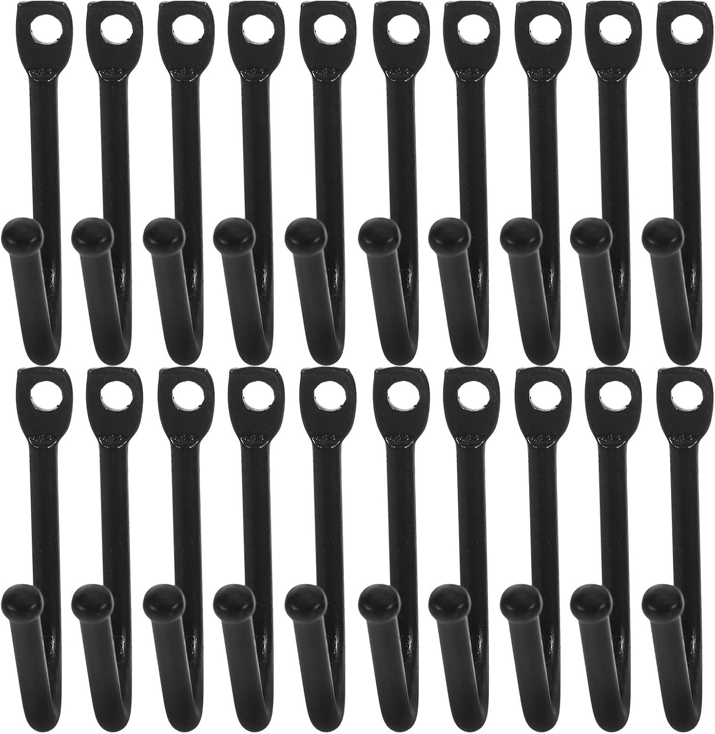  VALICLUD Crochets Muraux En Fer Noir 20pcs Pour Suspendre Charges Lourdes, Installation Facile, Pour Rangement D'outils De Jardin Et Garage