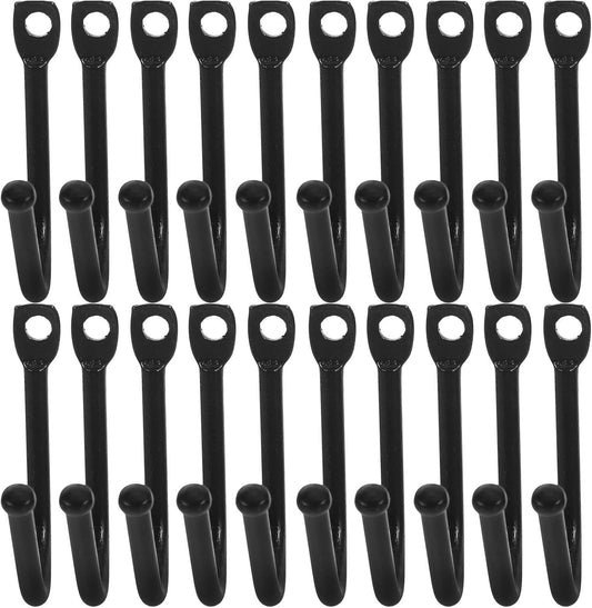  VALICLUD Crochets Muraux En Fer Noir 20pcs Pour Suspendre Charges Lourdes, Installation Facile, Pour Rangement D'outils De Jardin Et Garage