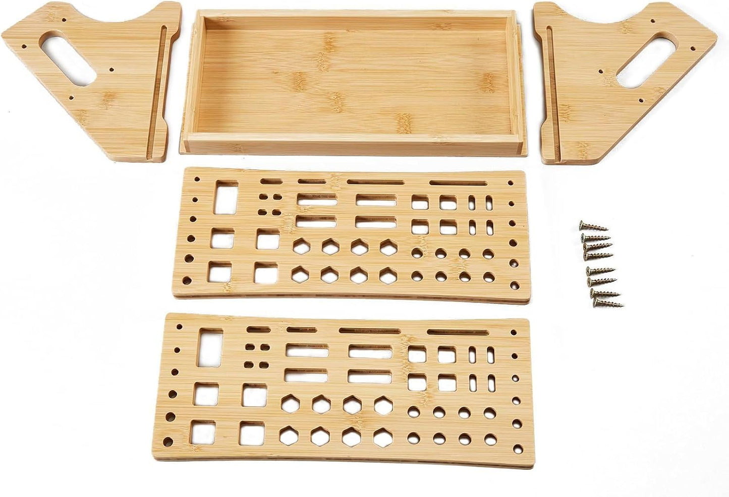  Générique Organisateur De Pinces,Support De Rangement En Bois à 53 Trous Avec Plateau,Organisateur D'Établi | Pour Bricolage Réparation Établi Bureau Panneau Perforé Garage Intérieur Extérieur