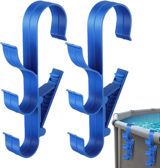  Support De Crochets De Piscine – Support De Piscine Robuste De 30,5 X 13 Cm, Support Mural Pour équipement De Piscine, Organiseur Authentique Au Bord De La Piscine, Crochet Multifonction Pour Filets