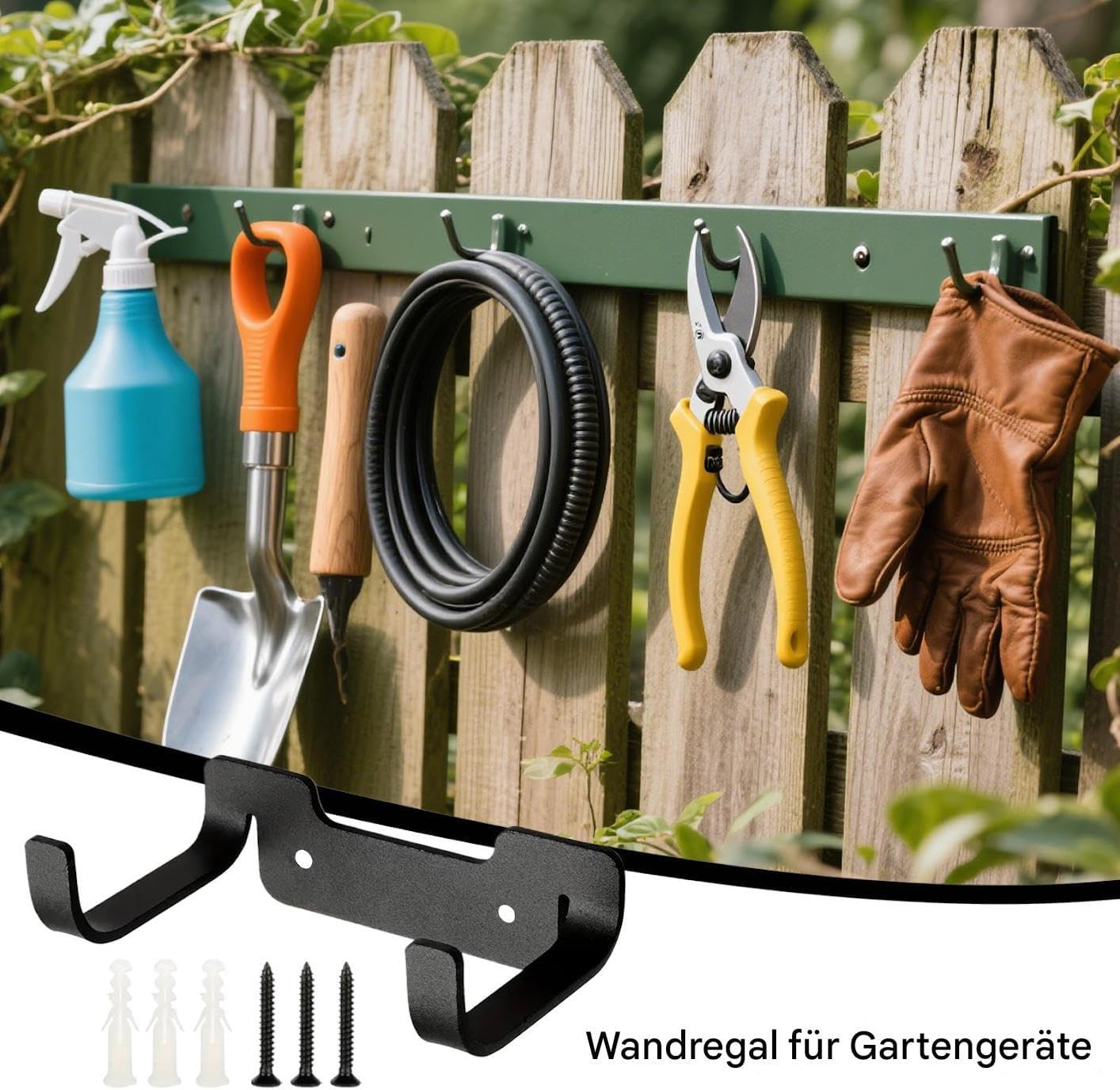  Generisch Crochet De Garage Stable - Support Pour Tronçonneuse Pour Jardin - Crochet Peu Encombrant Pour Mur, Buanderie, Garage, Atelier, Cuisine, Cave, Jardin, Abri De Jardin