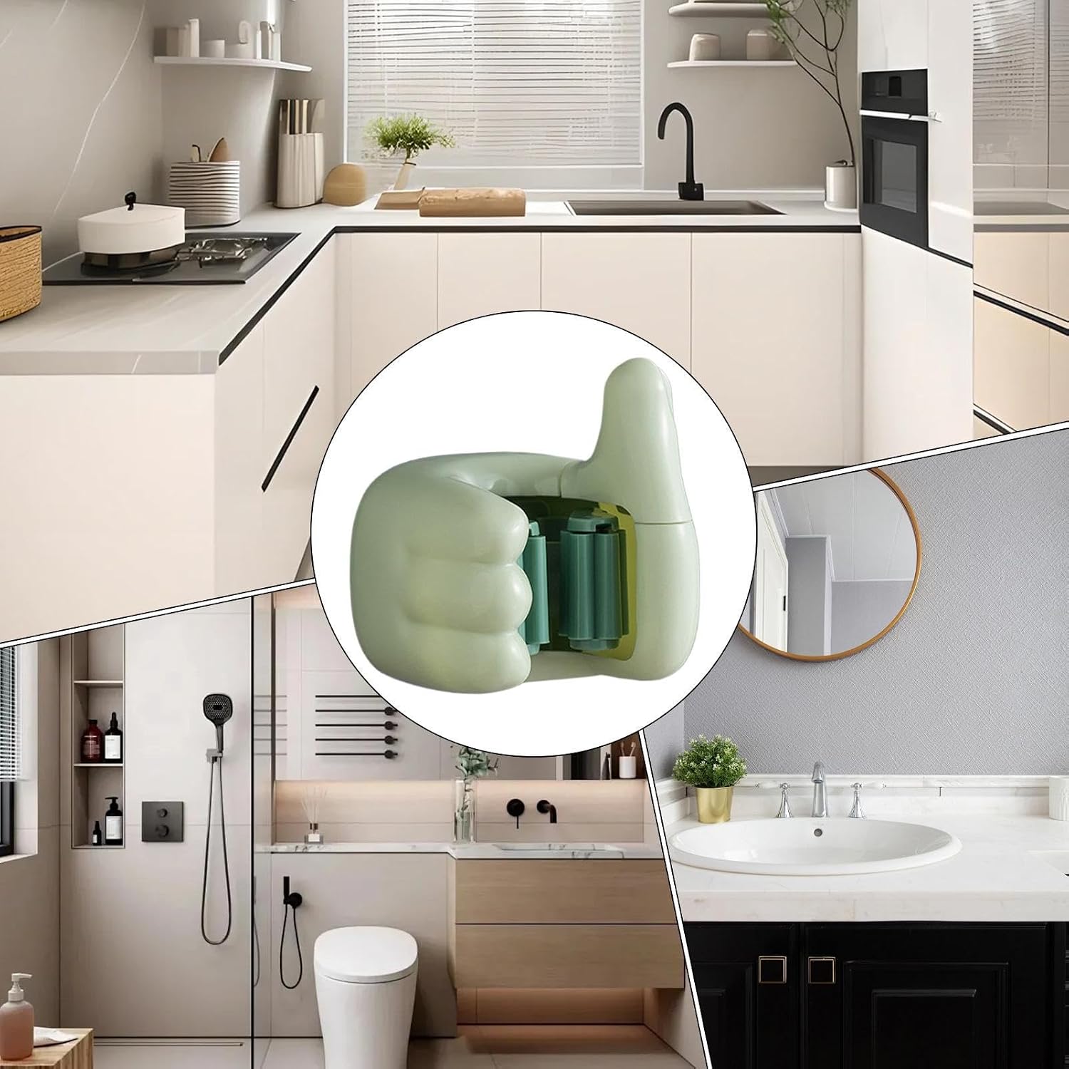 GENERIC Support Mural Pour Balai – Support De Rangement Mural Pour Serpillère, Sans Perçage, étagère De Rangement Robuste, économie D'espace Pour La Cuisine, Le Garde-manger, La Salle De Bain, La Buanderie
