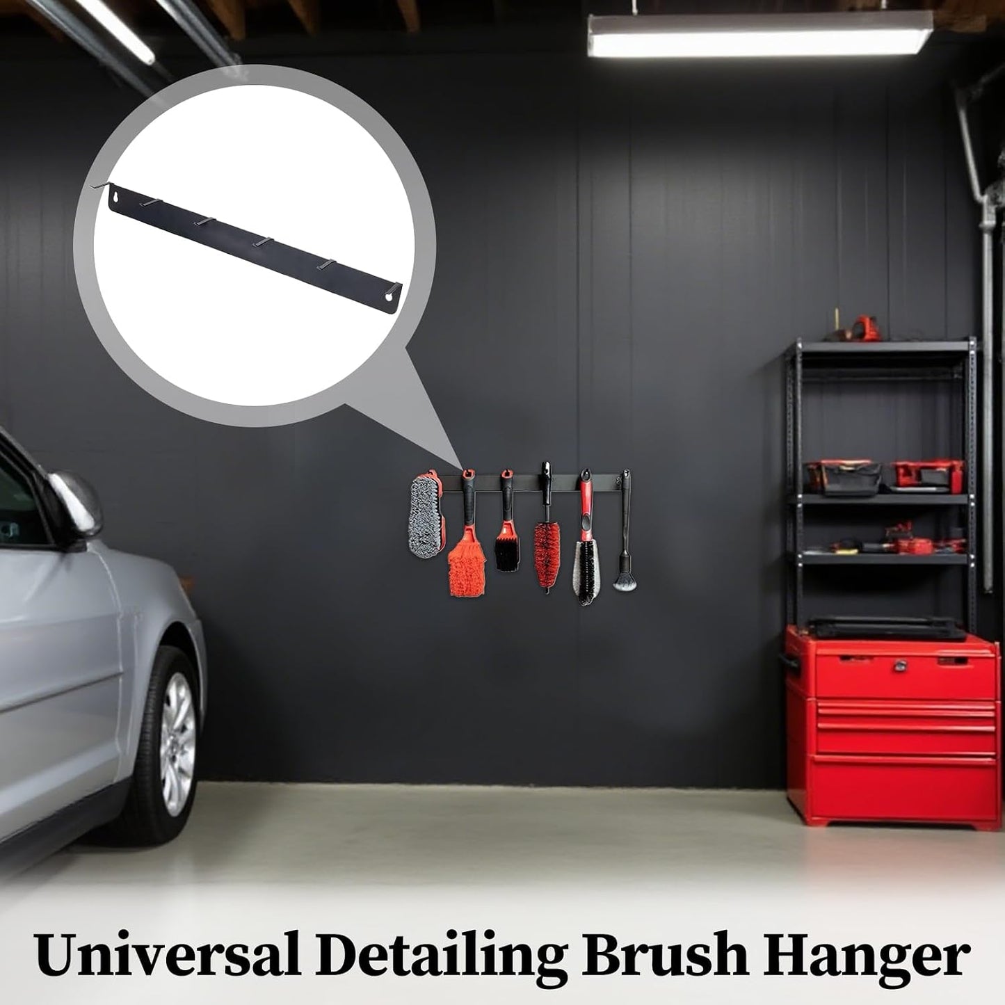  Générique Détailling Brush Brush, Crochet En Acier Inoxydable Pour Outils De Nettoyage De Voiture, Organisateur De Rack Léger Avec Conception De Montage Robuste, Pour Les Amateurs D'auto