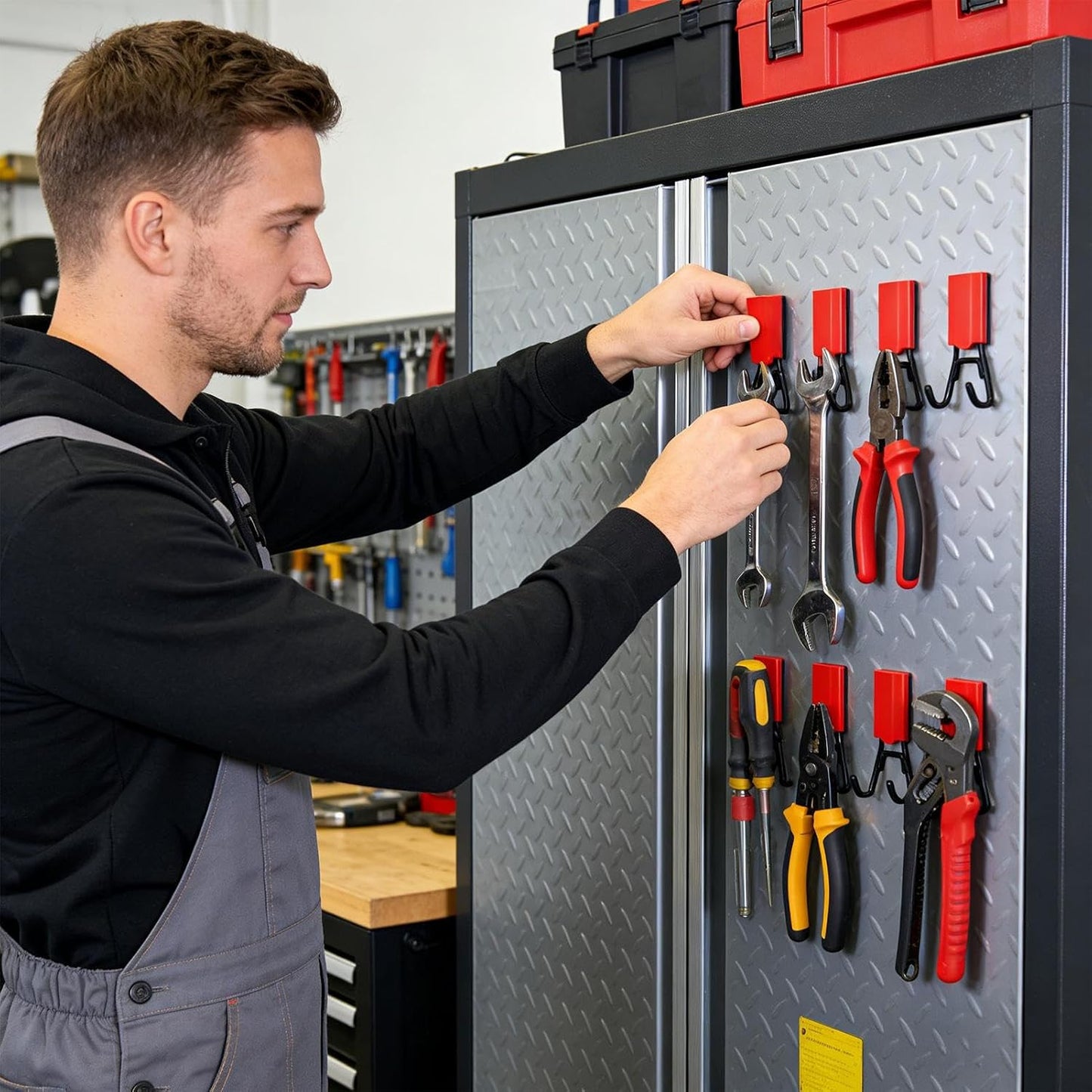  Generisch Crochets Magnétiques | Système De Rangement Pour Outils En Métal | Crochets De Rangement De Garage, Pour L'organisation Dans Le Garage, Sur Le Mur, Pour Tuyau, Outils De Nettoyage, Dans