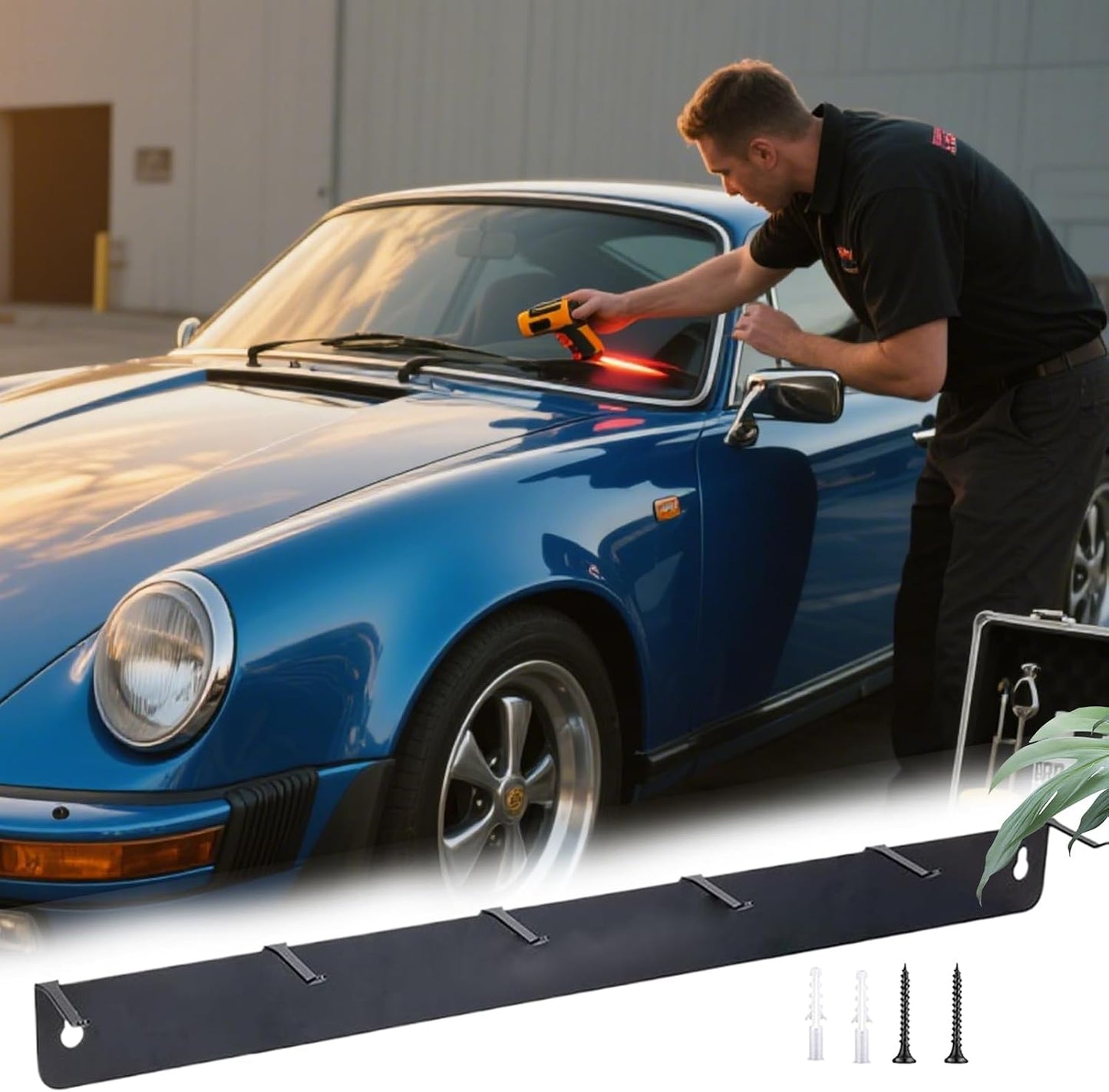  Organisateur De Détail Automatique - Support Brosse Murale Avec Crochets | Solution Stockage Robuste Pour Les Outils Et Accessoires, Idéal Pour Le Garage, La Maison, Nettoyage Des Roues Voiture