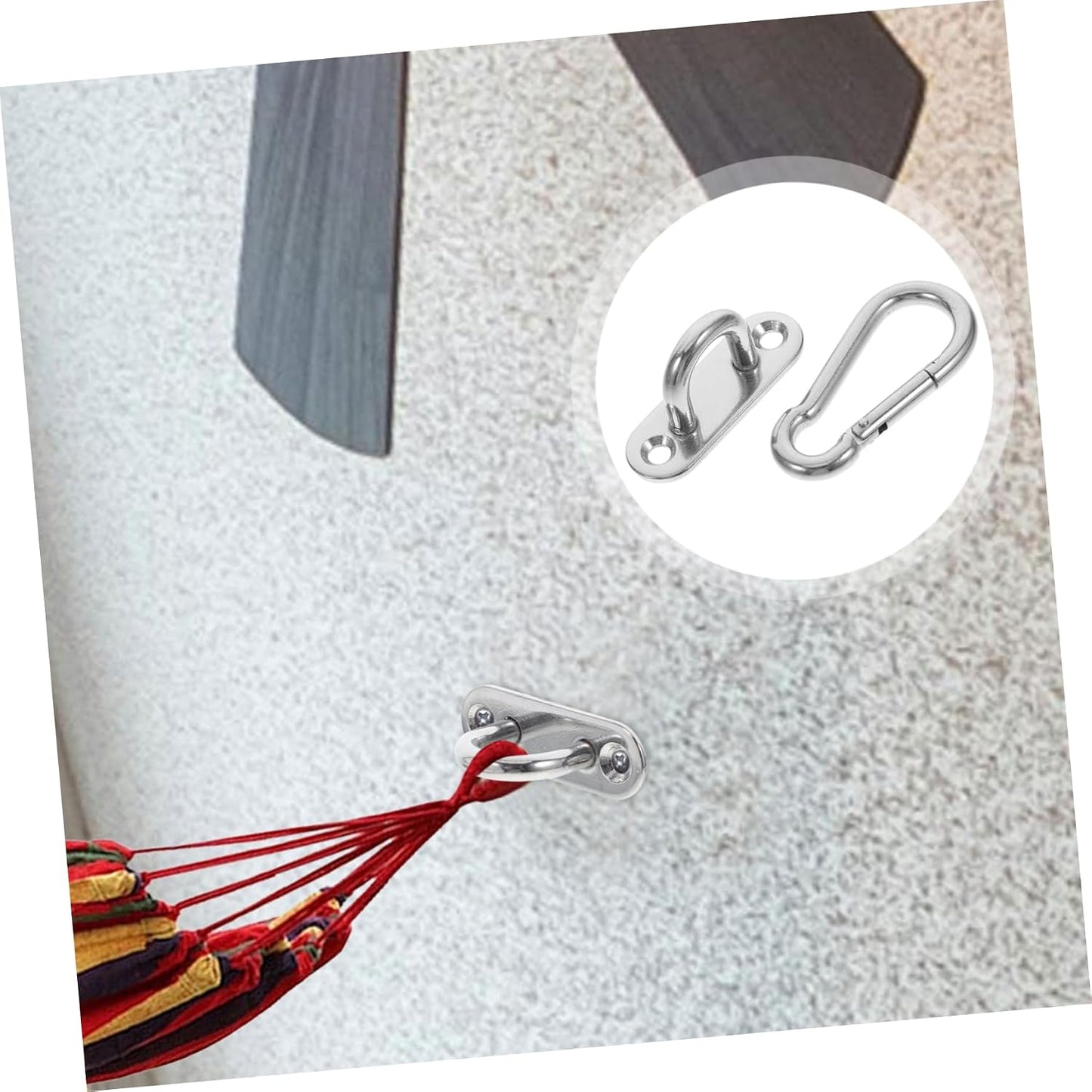  OUNONA 60pièces Lot De Plaques à Œillet Acier Inoxydable Avec Crochet De Fixation Pour Applications Murales Et Plafond