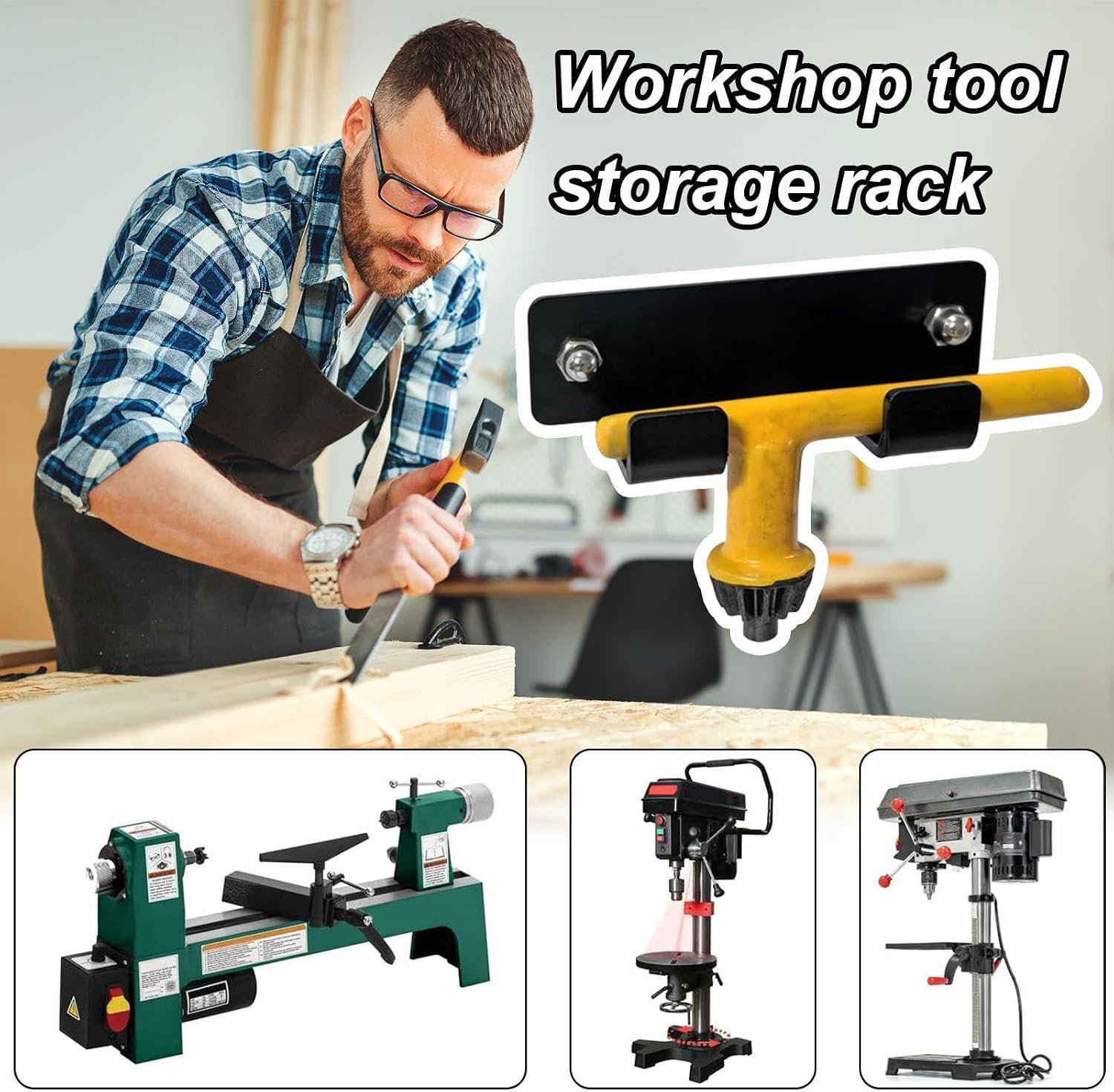 Porte-clés à Mandrin – Rangement Magnétique Pour Outils D'atelier, Support De Rangement, Poignée Universelle Sécurisée, Fonction D'usinage à Accès Rapide, Meilleure Fourniture De Menuiserie, Armoire D