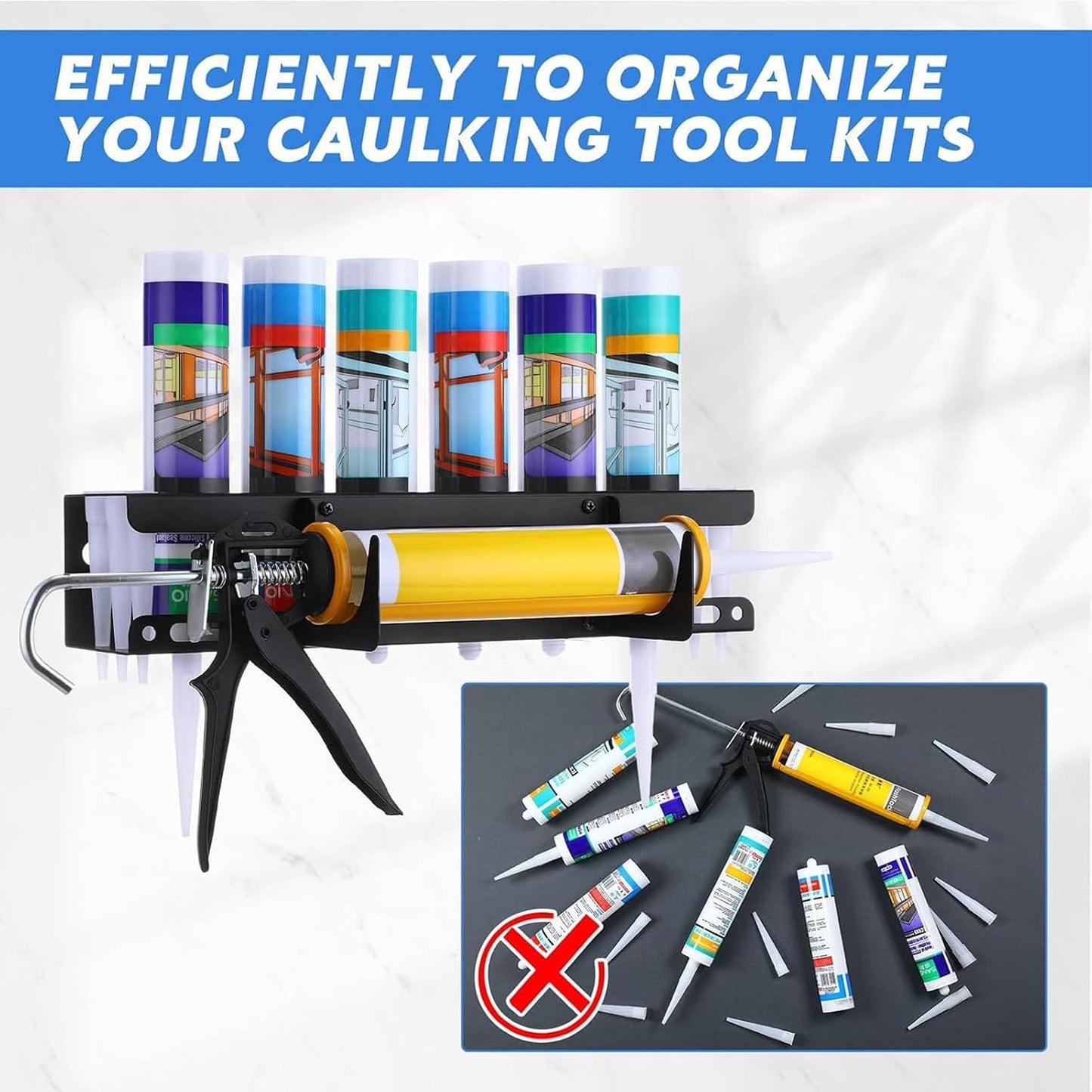 GENERIC Organiseur Mural Adhésif - Support De Tube - Maintien Sûr - Utilisation Polyvalente - Compatible Avec Les Installations - Tenue Sûre - Construction Durable - Résistant à La Rouille - Rangement