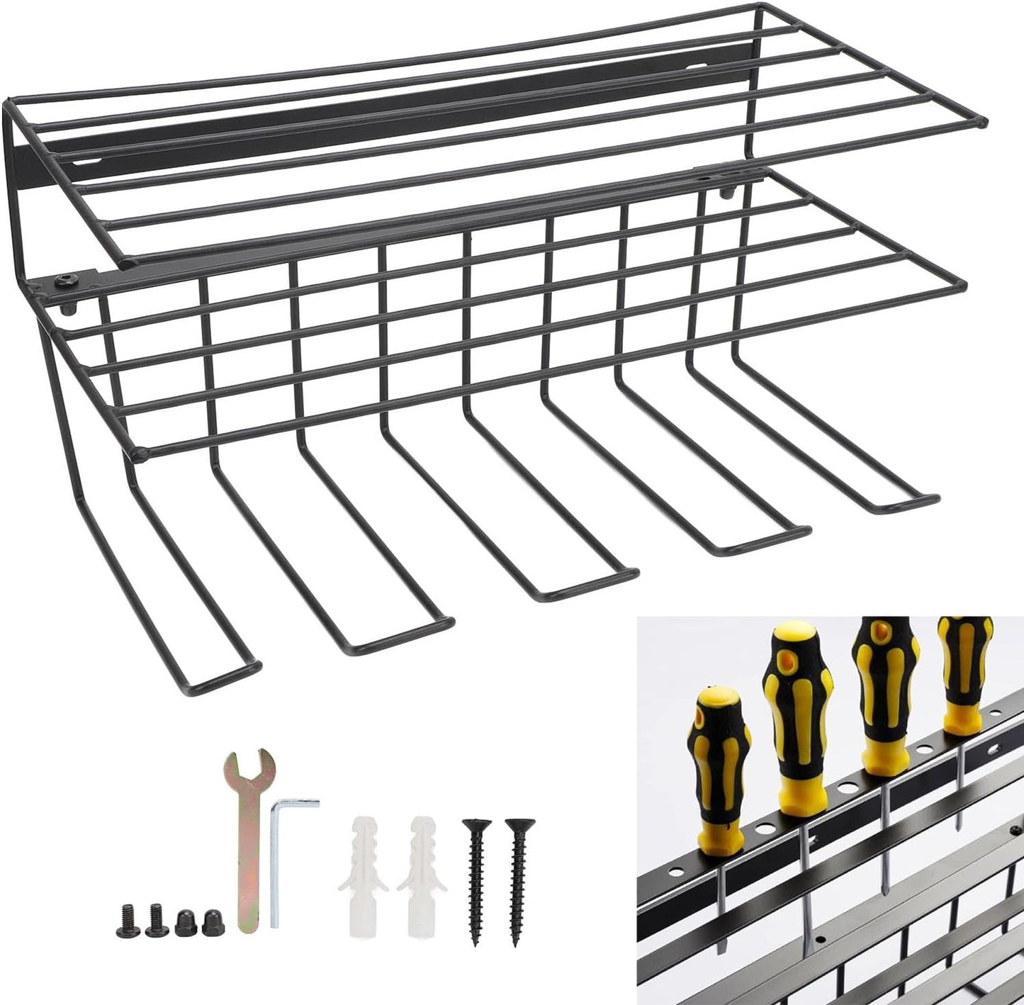  Organisateur De Puissance Organisateur Mural Moup De Travail Heavy Duty Floating Toolflfl Half Mur Murd Storage Rack For Power Tool Drill Garage Atelier Organisateur Iron 15,6