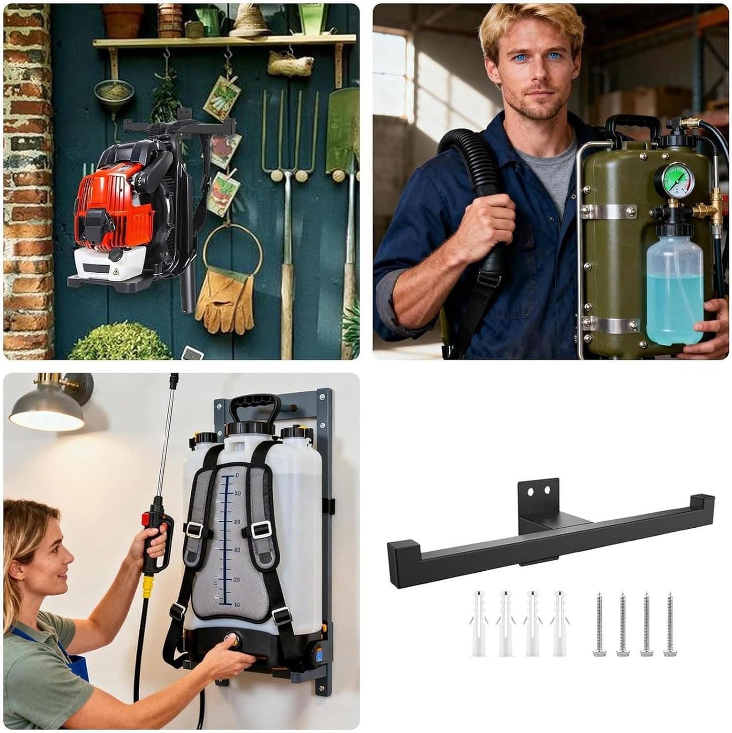  Crochet Mural Robuste Avec Grande Capacité Pour équipement De Sac à Dos, Maison, Garage, Organisation, Souffleur De Sac à Dos