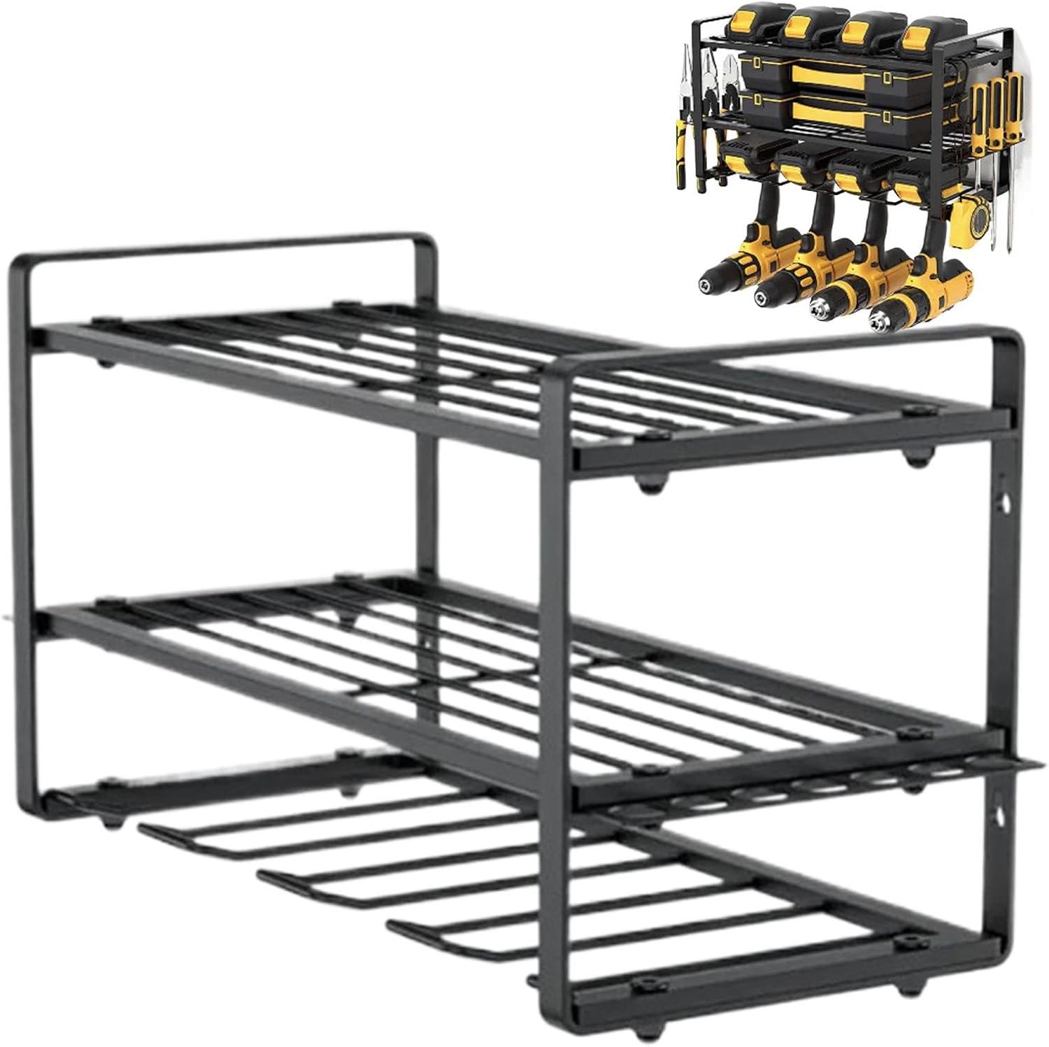  Power Tool Organizer | 3-Layer Wall-Mounted Tool Storage Shelf | Power Tool Organizer Shelf | Modular Heavy-Duty Electric Tool Organizer For Workshop, Shed, And Basement