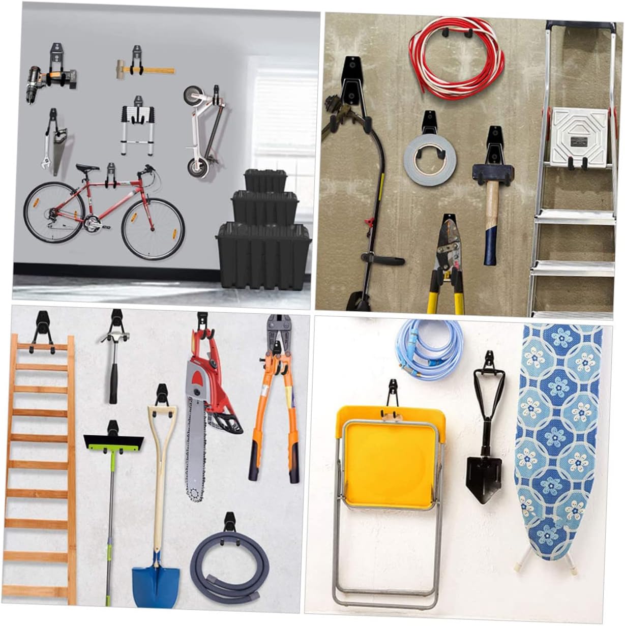  4Pièces Crochets Garage Robuste Support De Rangement Pour Outils De Jardin Vélo Accroche Durable Pour Étagère Organisation