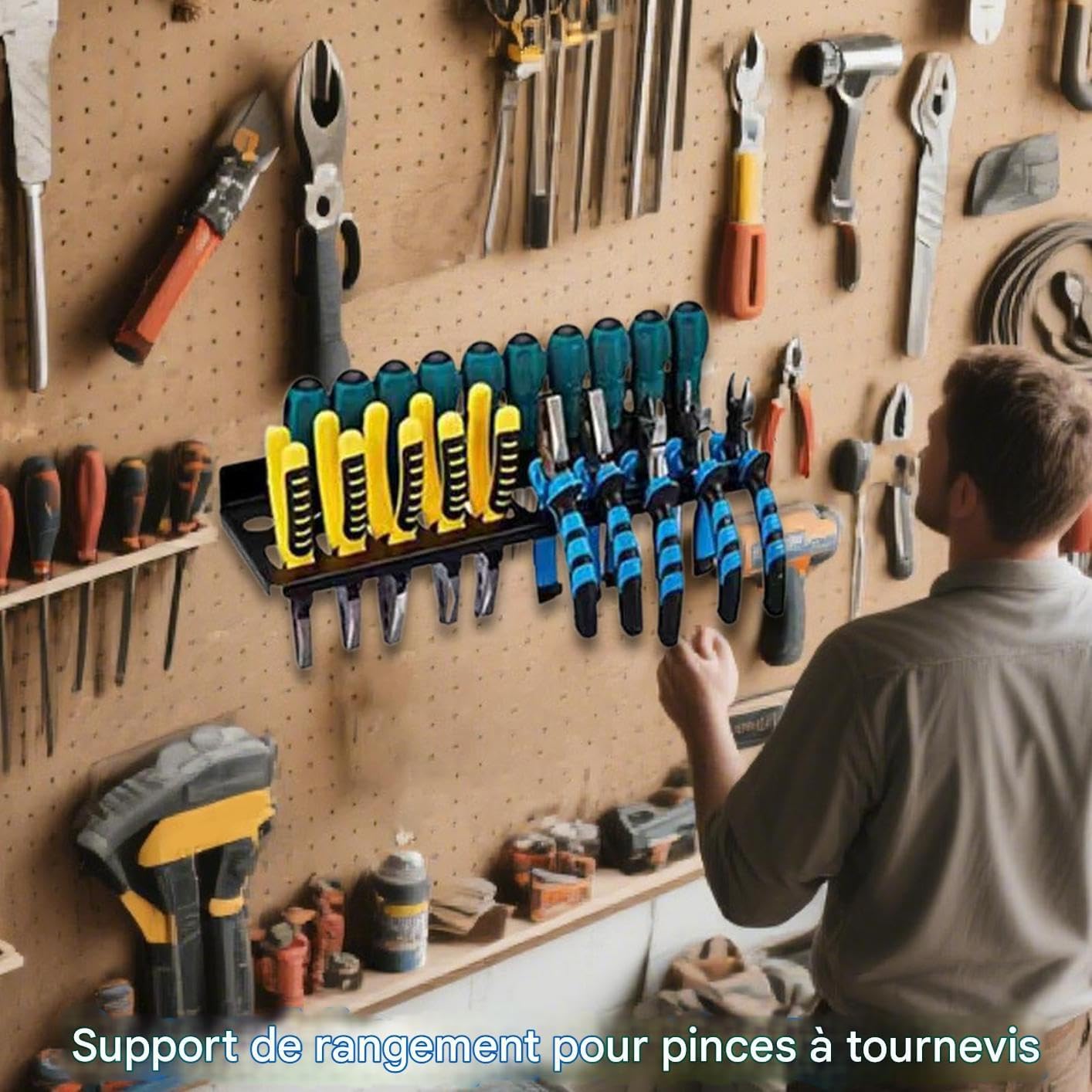  Porte-tournevis Magnétique, Organisateurs Des Détenteurs De Conducteurs à Vis - Porte-outil Mural à économie D'espace Multifonctionnelle,Organisation De Stockage De Garage Antidérapant à Accès