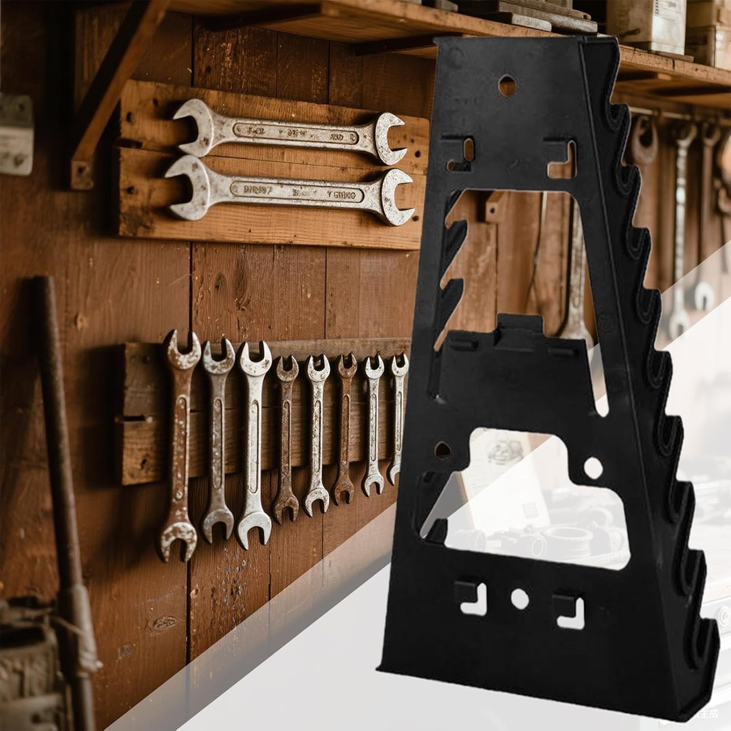 GENERIC Support De Rangement Pour Clés à Outils, Organiseur De Tournevis, Support Mural Robuste, Utilisation En Atelier De Réparation De Garage, 22 X 12 Cm, Noir, Rouge, 1 Pièce