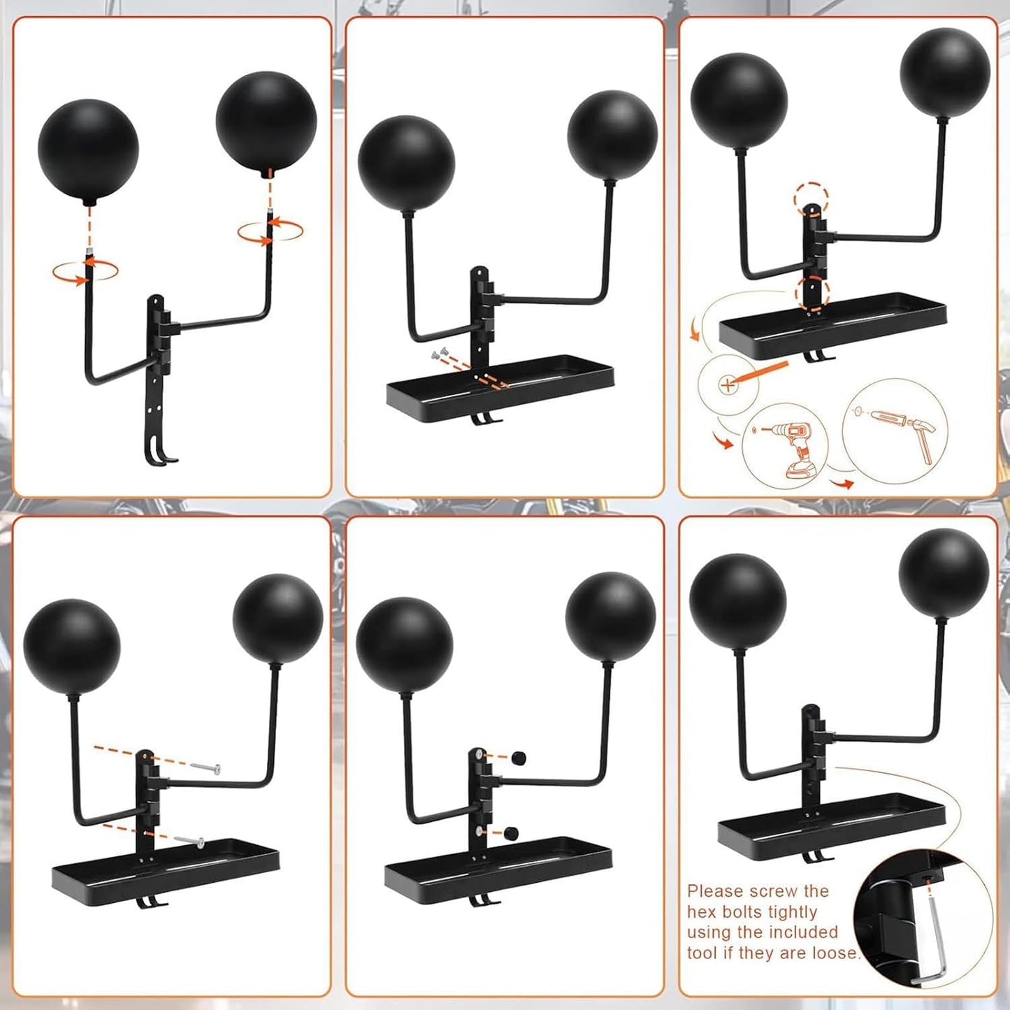  Porte-casaque De Moto, Support De Casque De Moto À 180 °, Porte-casqueur En Métal Rotatif, Larges Applications, Facile À Installer, 30 Cm, Pour Les Moteur De Matériel D'équipement Club Bike Shop Man C
