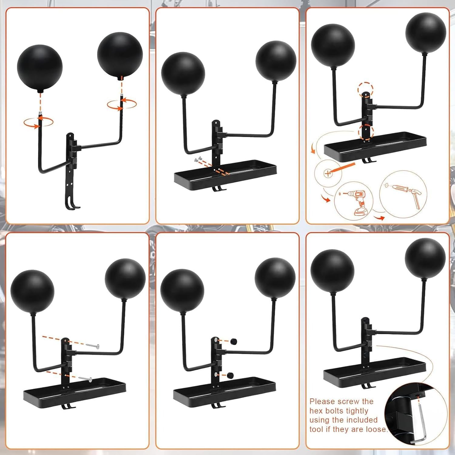  Porte-casaque De Moto, Support De Casque De Moto À 180 °, Porte-casqueur En Métal Rotatif, Larges Applications, Facile À Installer, 30 Cm, Pour Les Moteur De Matériel D'équipement Club Bike Shop Man C