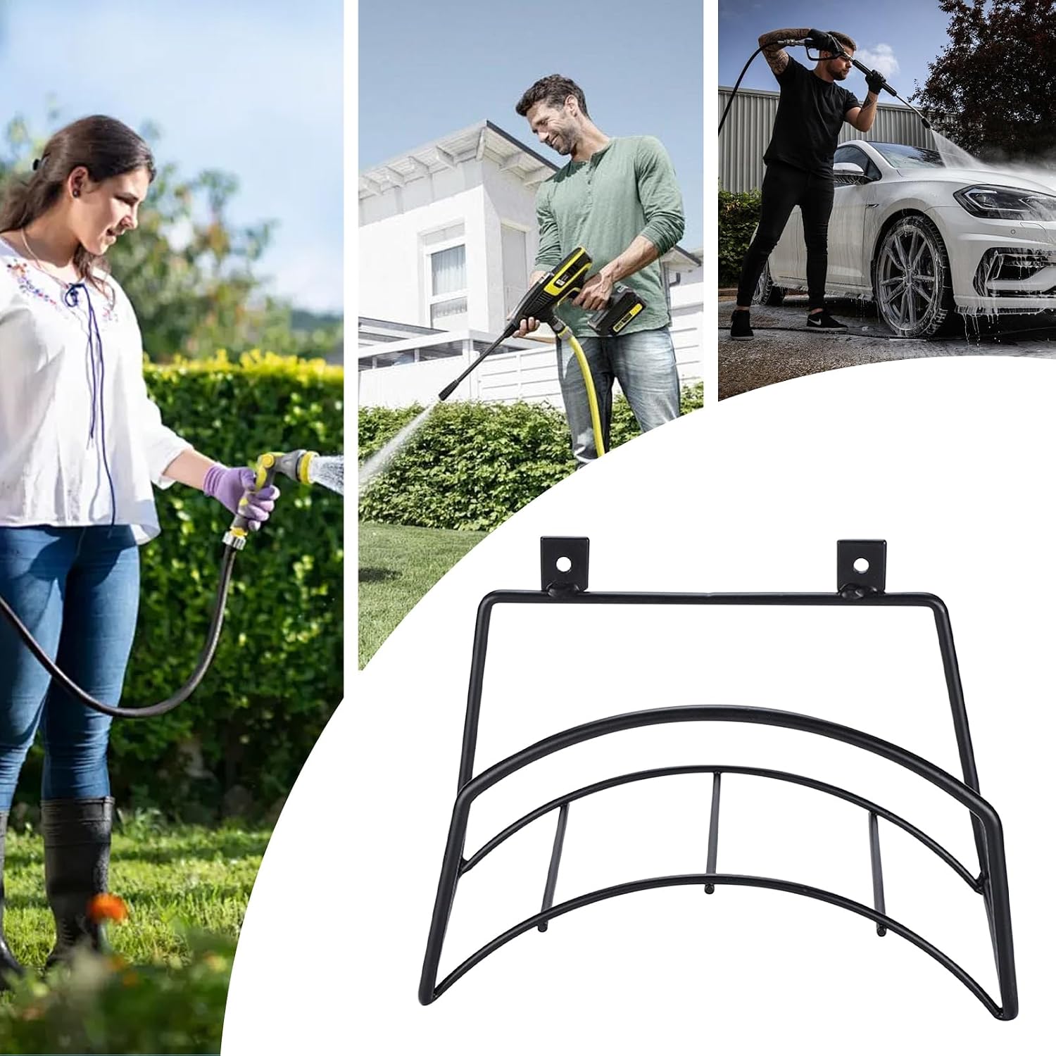  Generisch Support De Tuyau De Jardin, Organiseur De Connecteur D'eau, Support Mural Pour Pantalons, Suspension En Métal Robuste, Rangement Résistant à La Rouille, Pour Garage, Patio, Arrière-cour