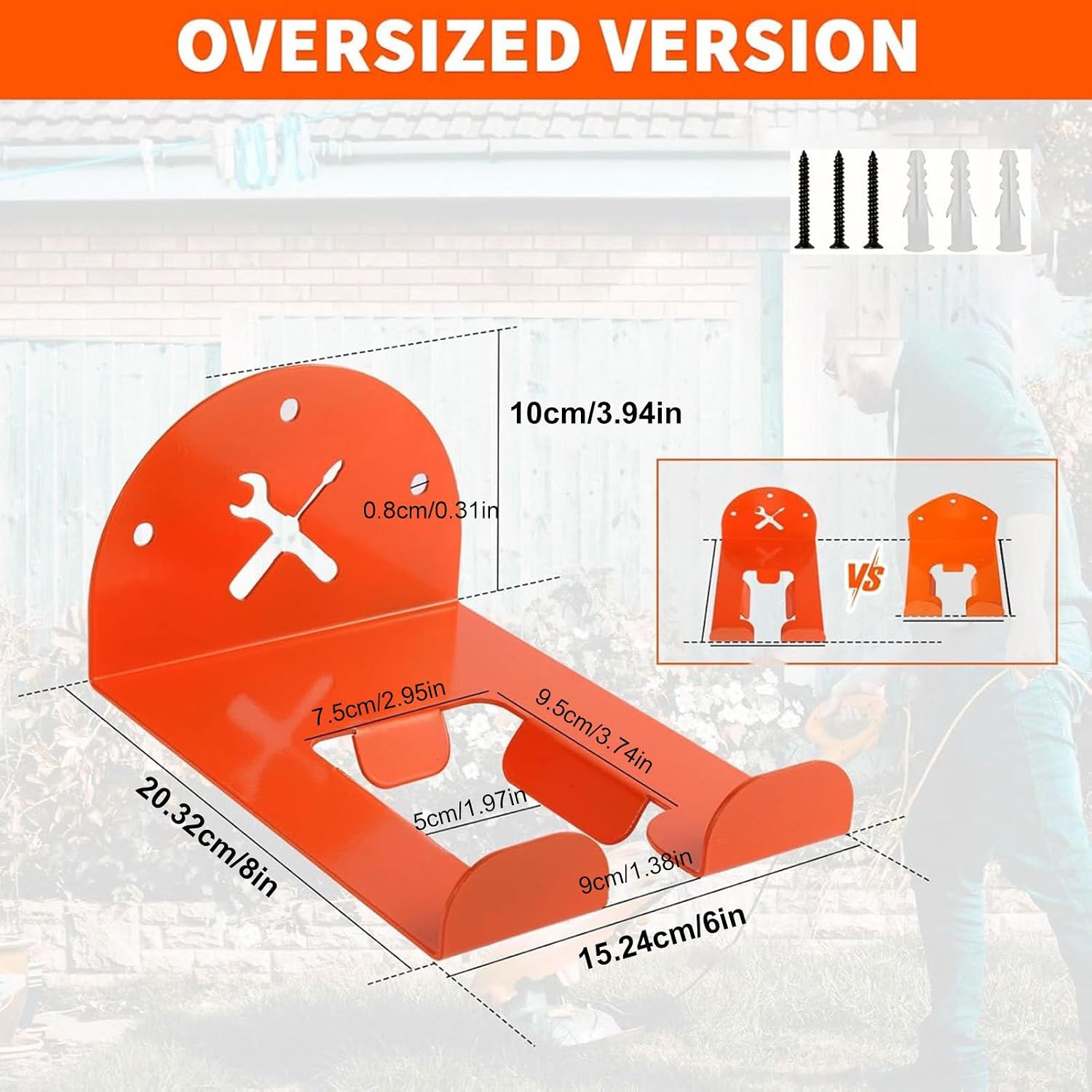  Générique Organisateur D'outils Électriques,Rangement Gain De Place | Porte-Outils Mural Pour Jardin - Pour Tailleuse Haie Tronçonneuse Perceuse Atelier Jardin Remise
