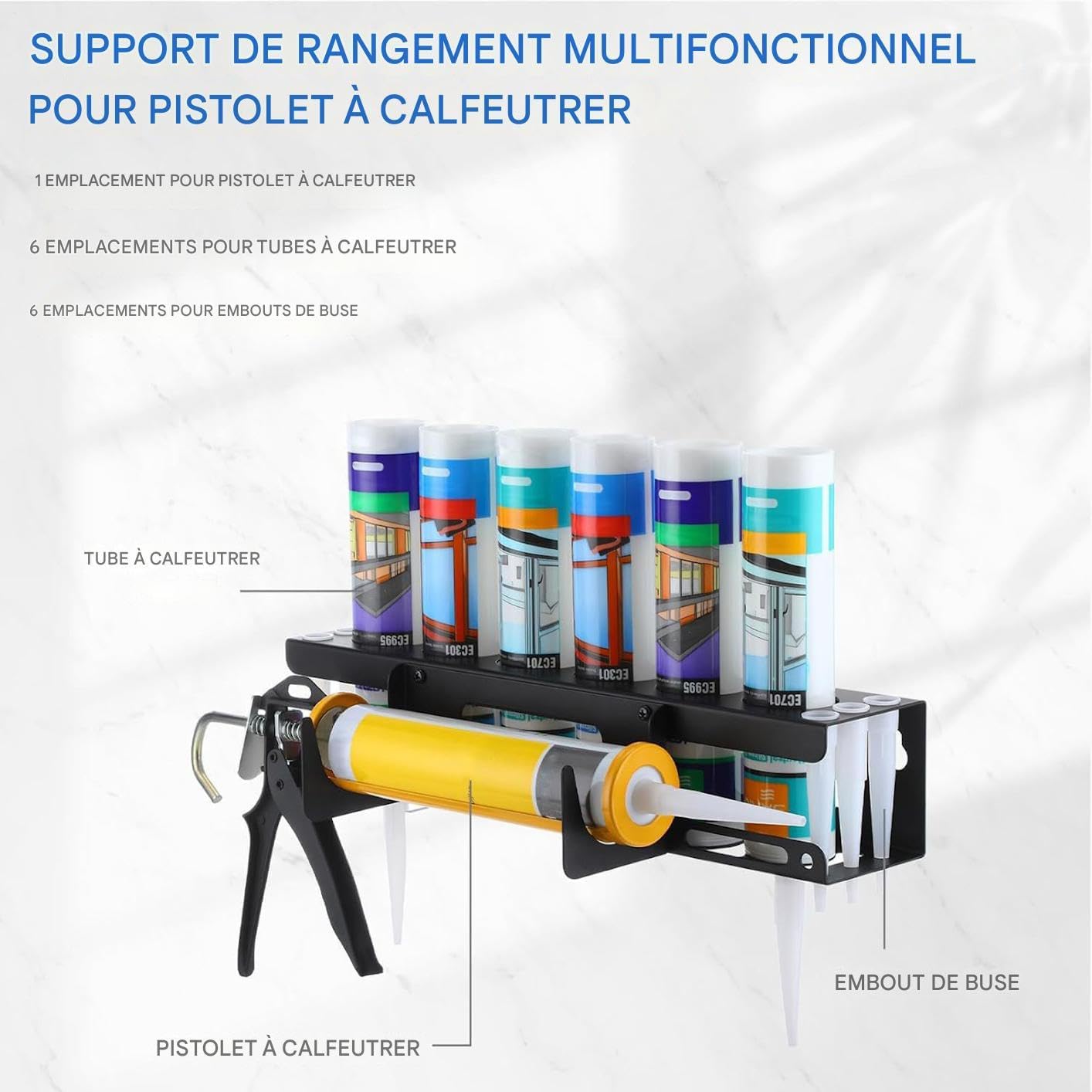  Porte-Tubes Pour Soudure Et Mastic,Support Mural Robust Pour Tubes - Rangement Pour Outils De Professionnels En Rénovation Et Maintenance