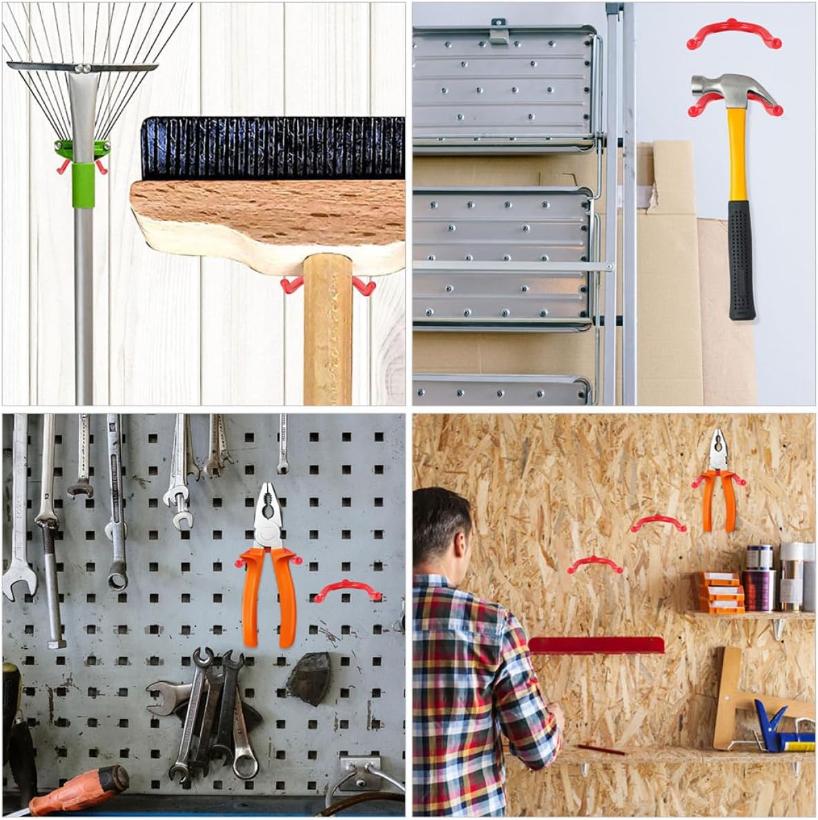  Angoily Crochets à Visser Et Organisation D'établi Lot De 6 Pour Garage En Métal Galvanisé, Design En Y Double, Robustes Pour Rangement D'outils