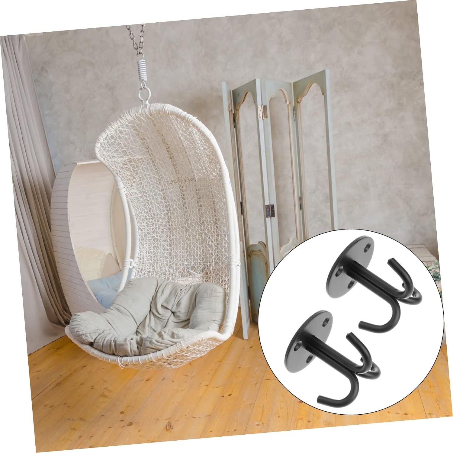  Ciieeo Crochet Support Mural Robuste Et Facile à Installer En Acier Inoxydable 2pcs Noir Suspendre Pour Rangement Plafond Et Décoration D'espace