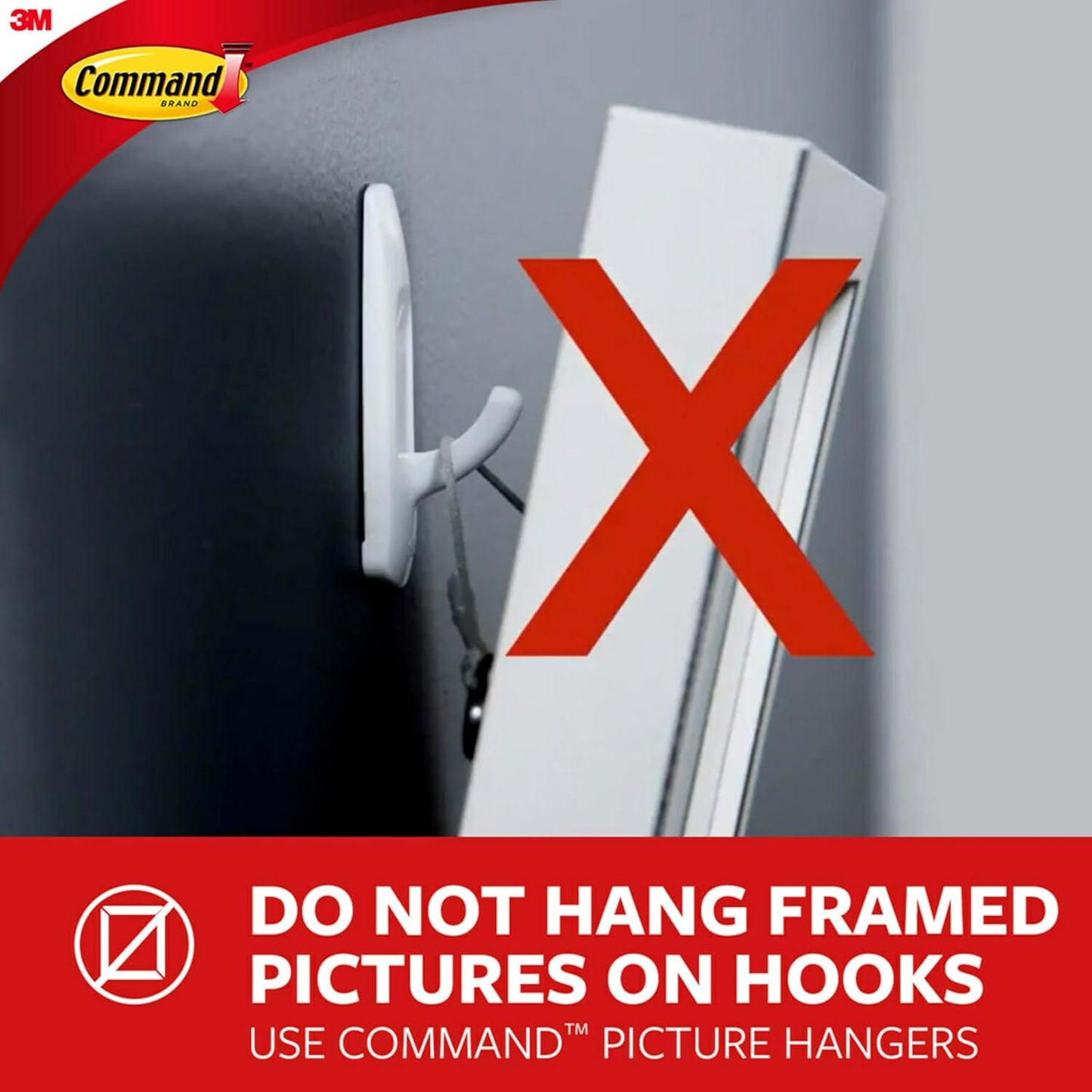 COMMAND 3M 17001S37NA General Purpose Hooks, Plastic, White, 3 Lb Cap, 37 Hooks And 48 Strips/Pack