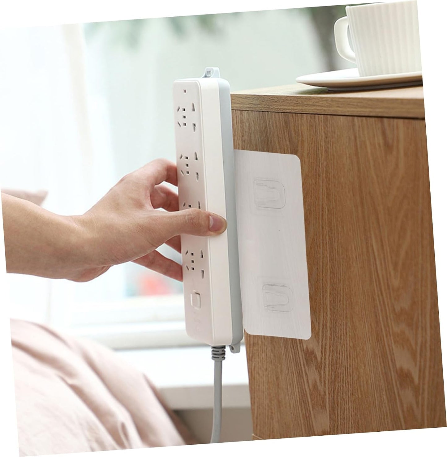  Cabilock 5ensembles Supports Adhésifs Pour Prises De Bureau Fixations Murales Et Supports De Rangement Pour Routeur Lot